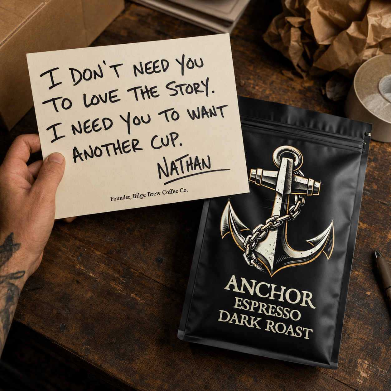 Bilge Brew Coffee Co, LLC Facebook ad: Roasted to order and shipped fresh