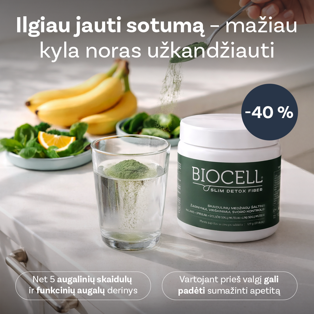 BIOCELL Lietuva Facebook ad: Ilgiau jauti sotumą, mažiau nori užkandžiauti
