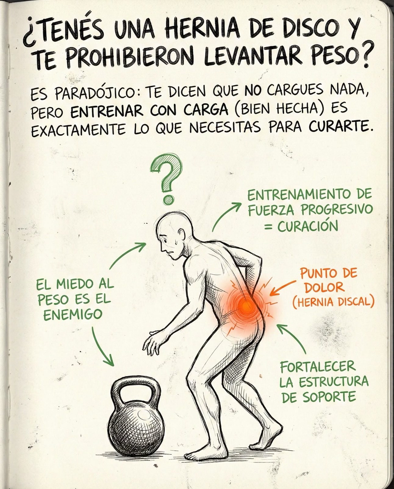 Evolvere Training Lab Facebook ad: HERNIA DE DISCO