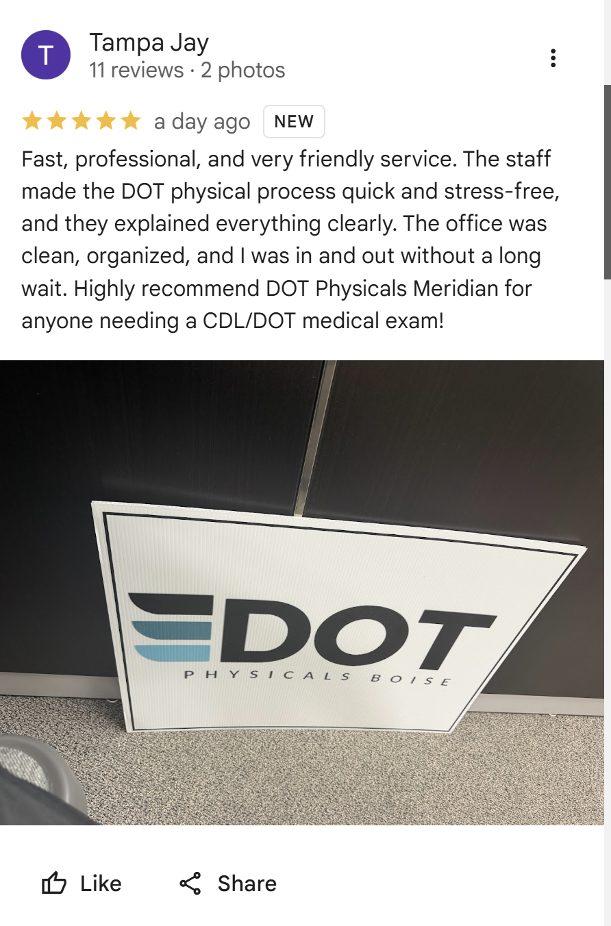 DOT Physical's Boise Facebook ad: Still Need A DOT Physical?