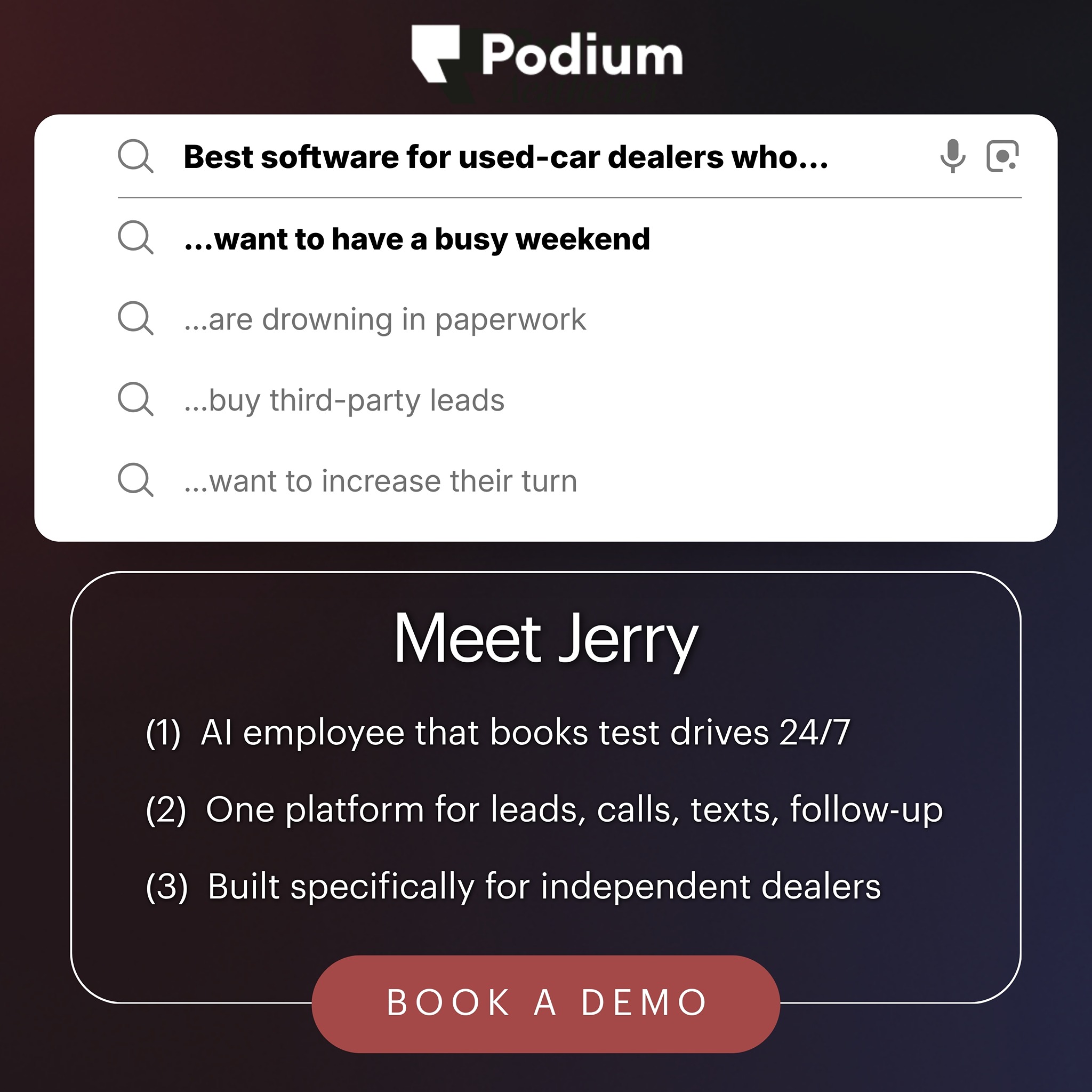 Podium Facebook ad