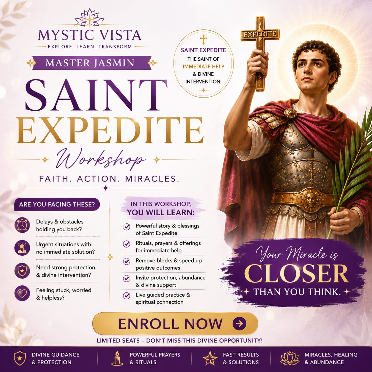 Mystic Vista Facebook ad: Remove Delays & Receive Blessings