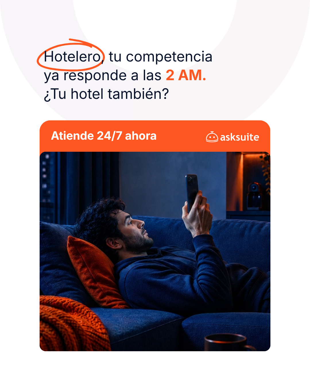 Asksuite AI Booking Assistant Facebook ad