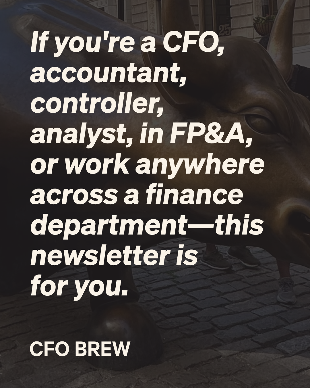 CFO Brew Facebook ad: Stay CFO-savvy: get must-read news straight to your inbox
