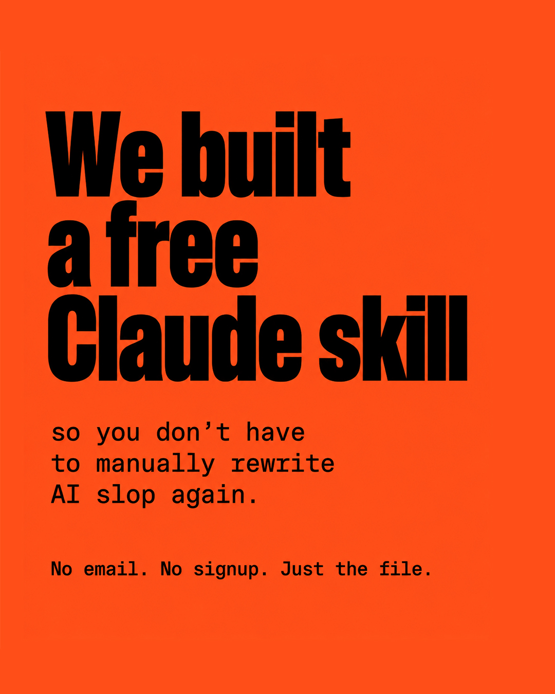 Unbland Facebook ad: Get the free Anti-Slop skill
