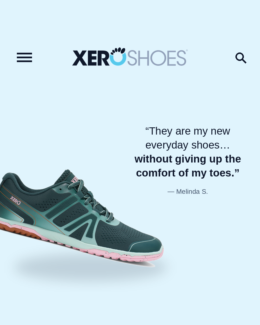 Xero Shoes Australia Facebook ad: Stylish. Barefoot. Everyday.