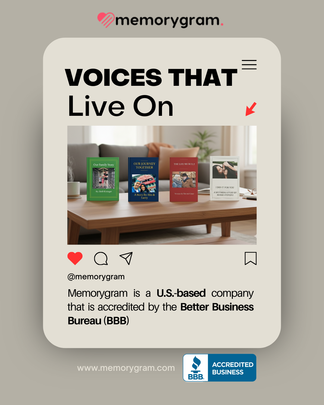 Memorygram Facebook ad
