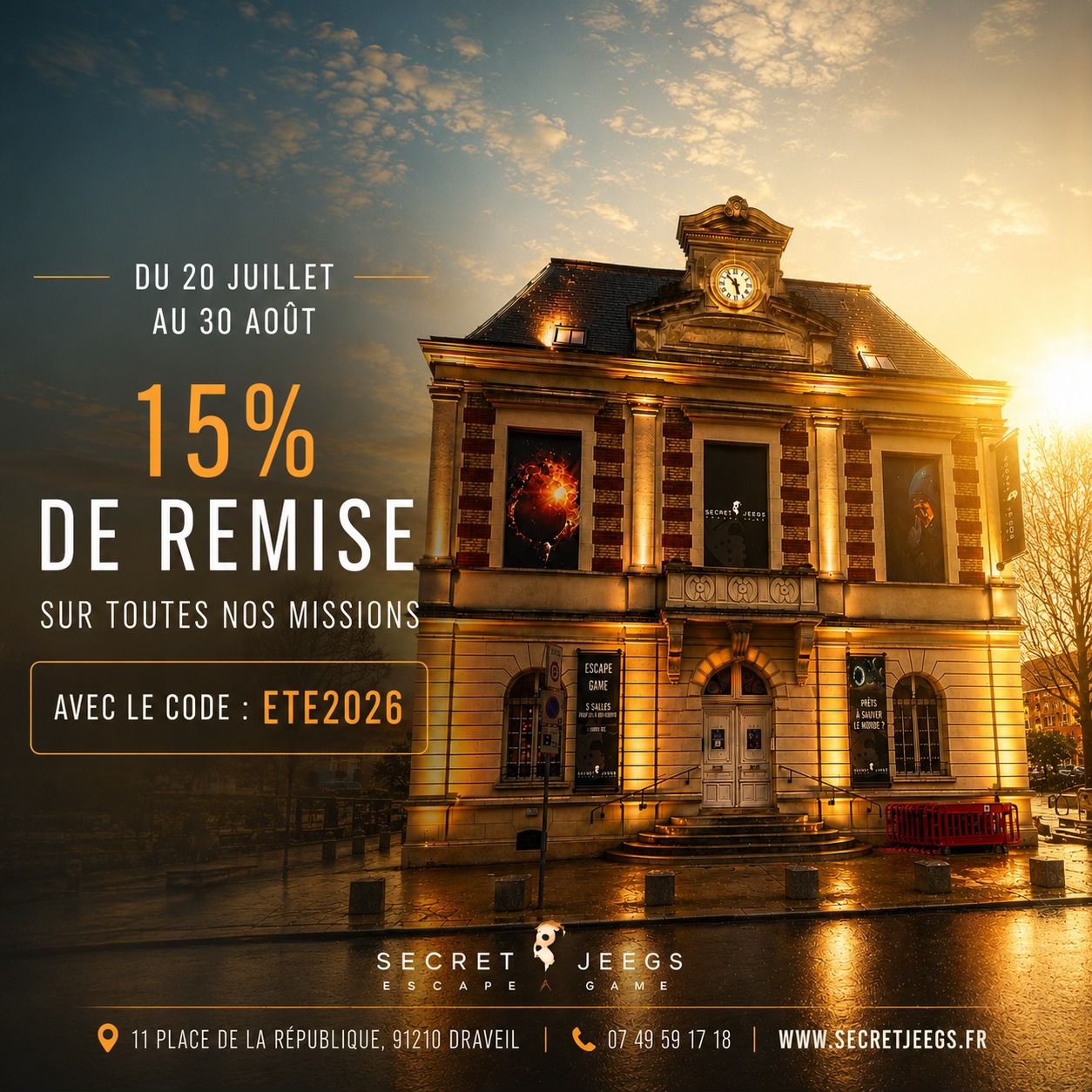 Secret Jeegs Facebook ad: Escape Game à Draveil en Essonne 91 | Secret Jeegs