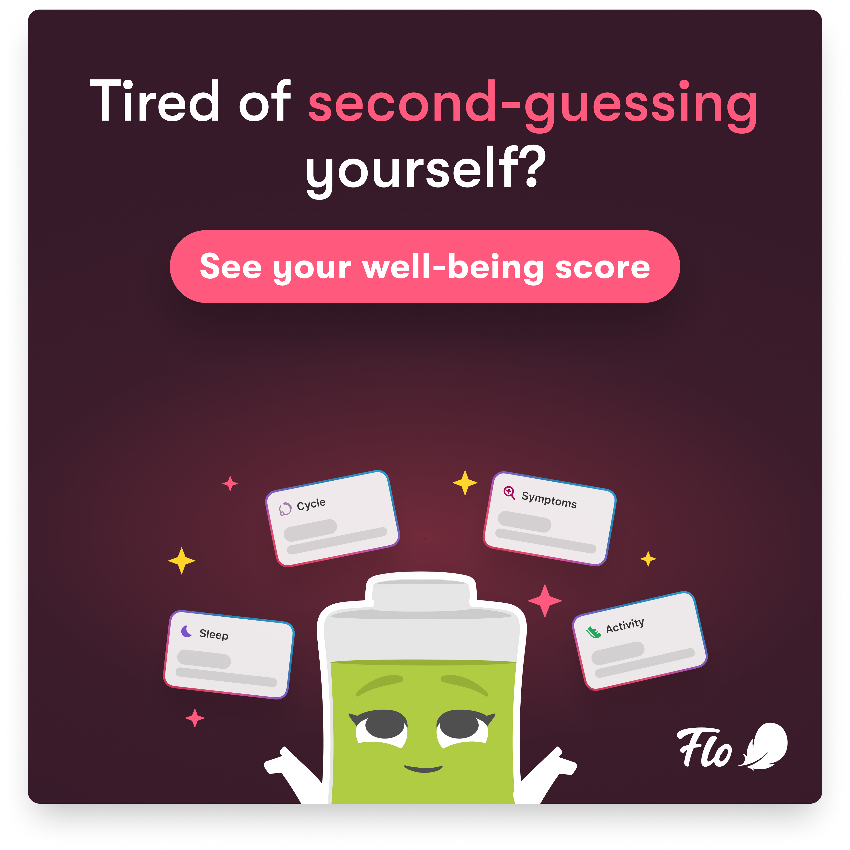 Flo Health App Facebook ad: Start using Flo today!