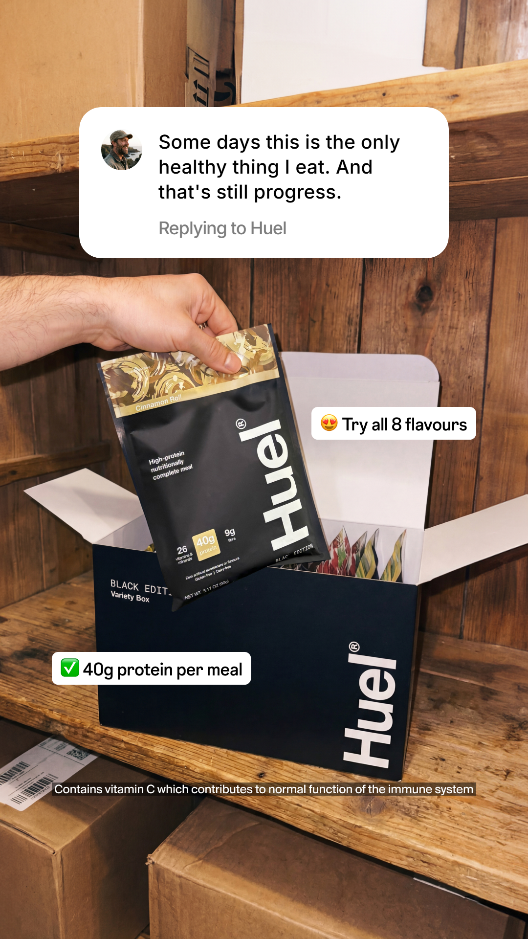 Huel Facebook ad