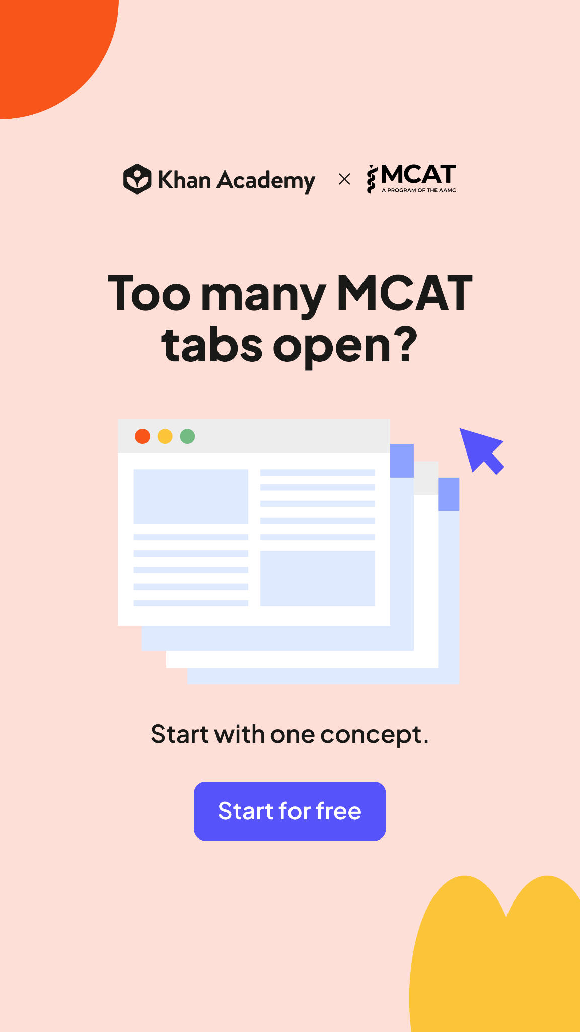 Khan Academy Facebook ad: Free, Trusted MCAT Prep