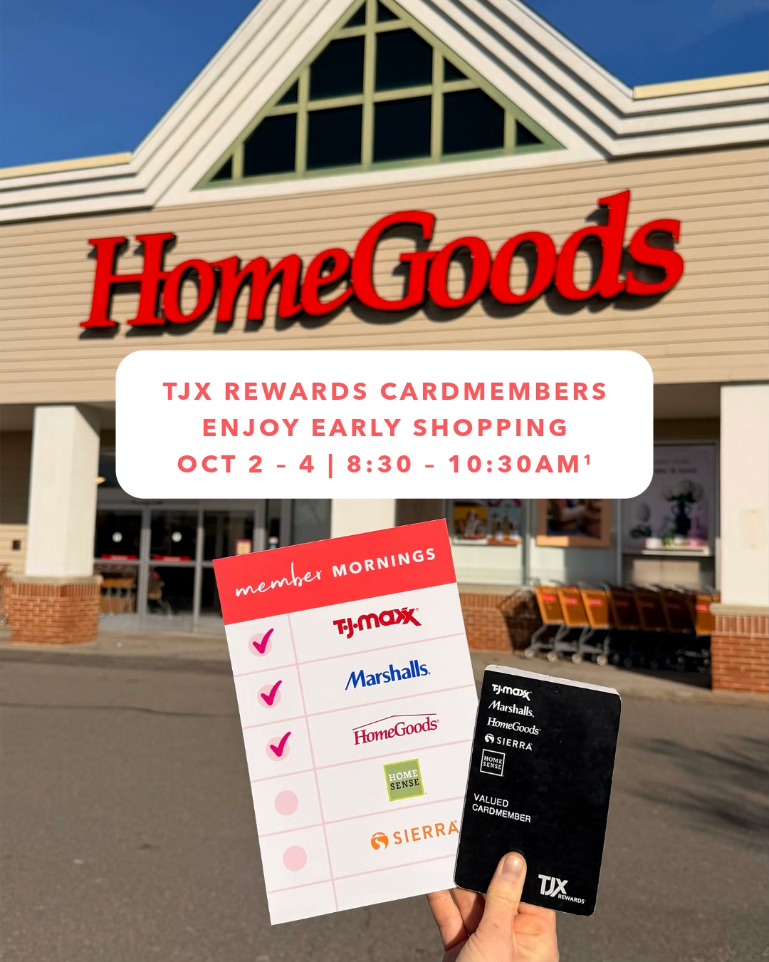 HomeGoods Facebook ad: IT'S MEMBER MORNING TIME