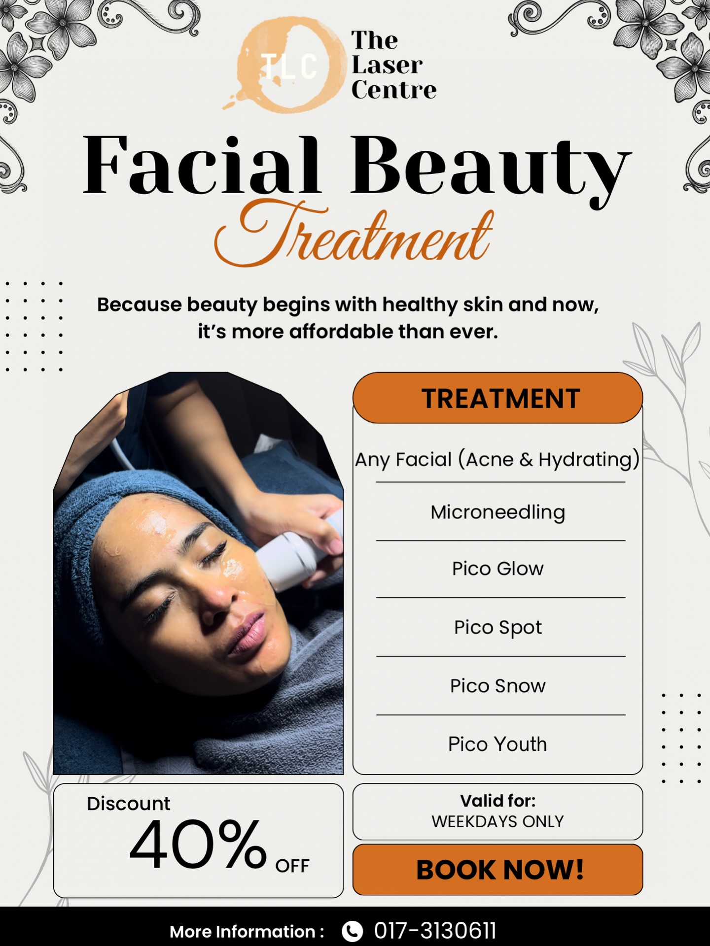 The Laser Centre Facebook ad: Healthy skin, glowing confidence