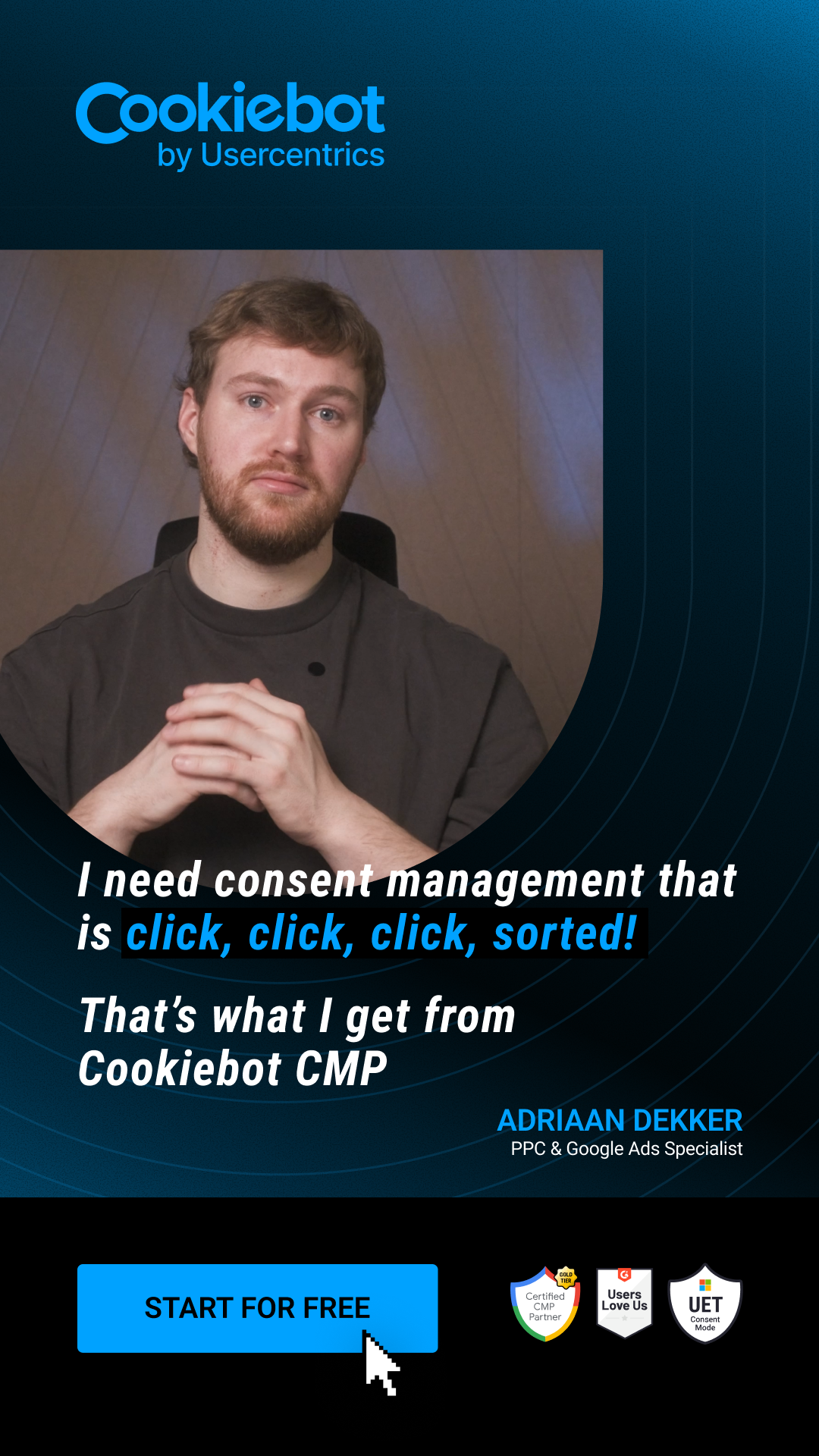 Cookiebot CMP Facebook ad