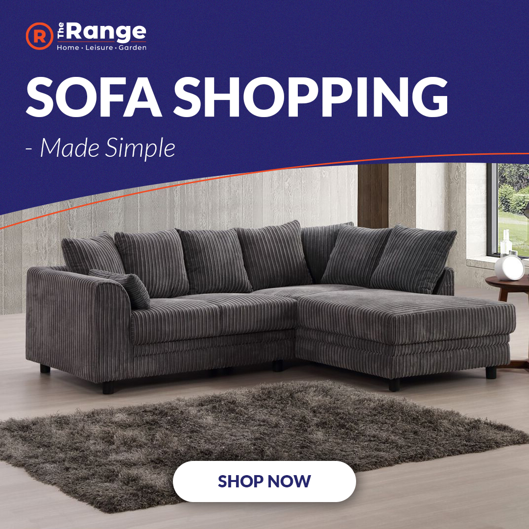The Range Facebook ad: Shop Sofas & Chairs