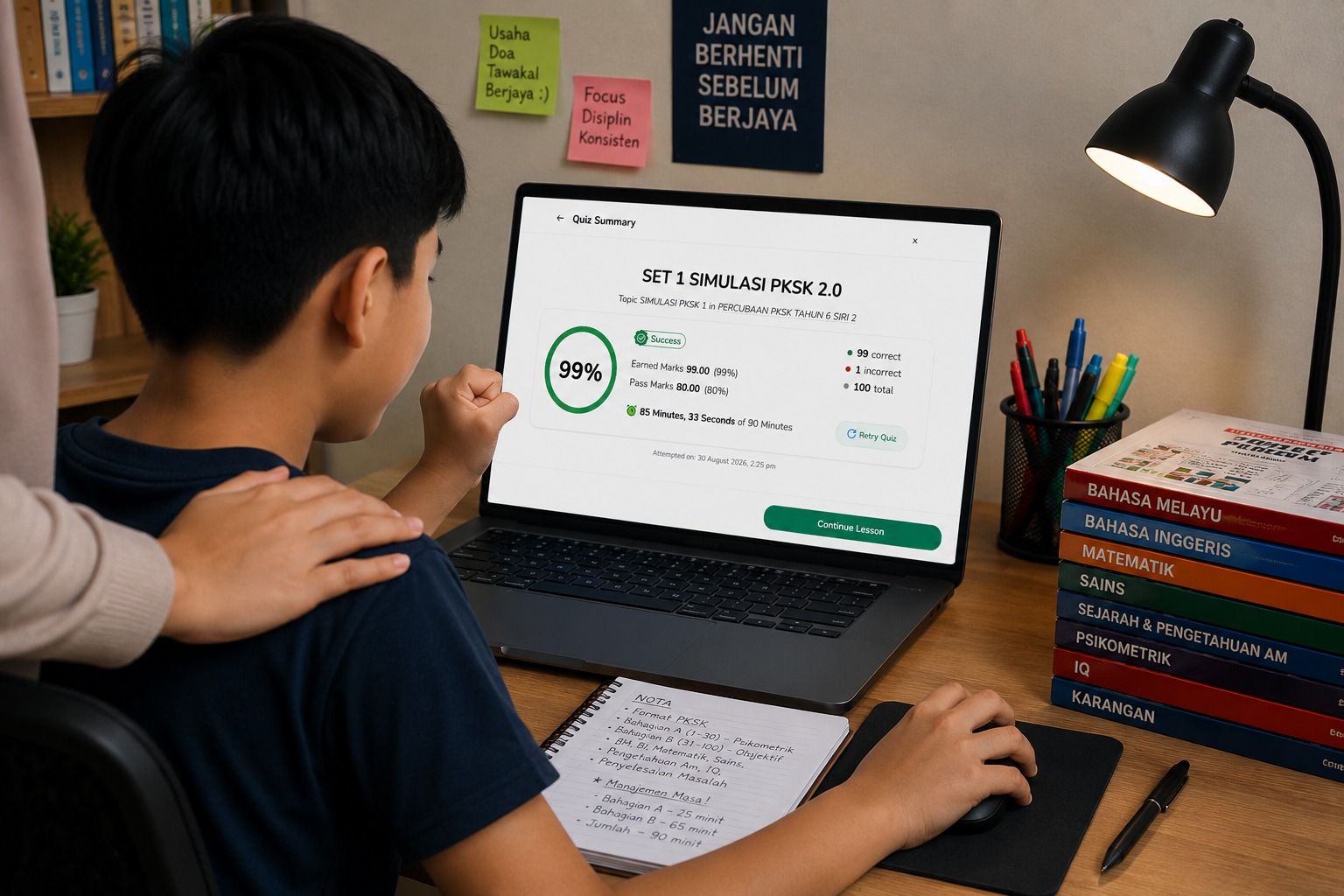 Premier Pass Academy Facebook ad: SIMULASI PERCUBAAN PKSK TAHUN 6