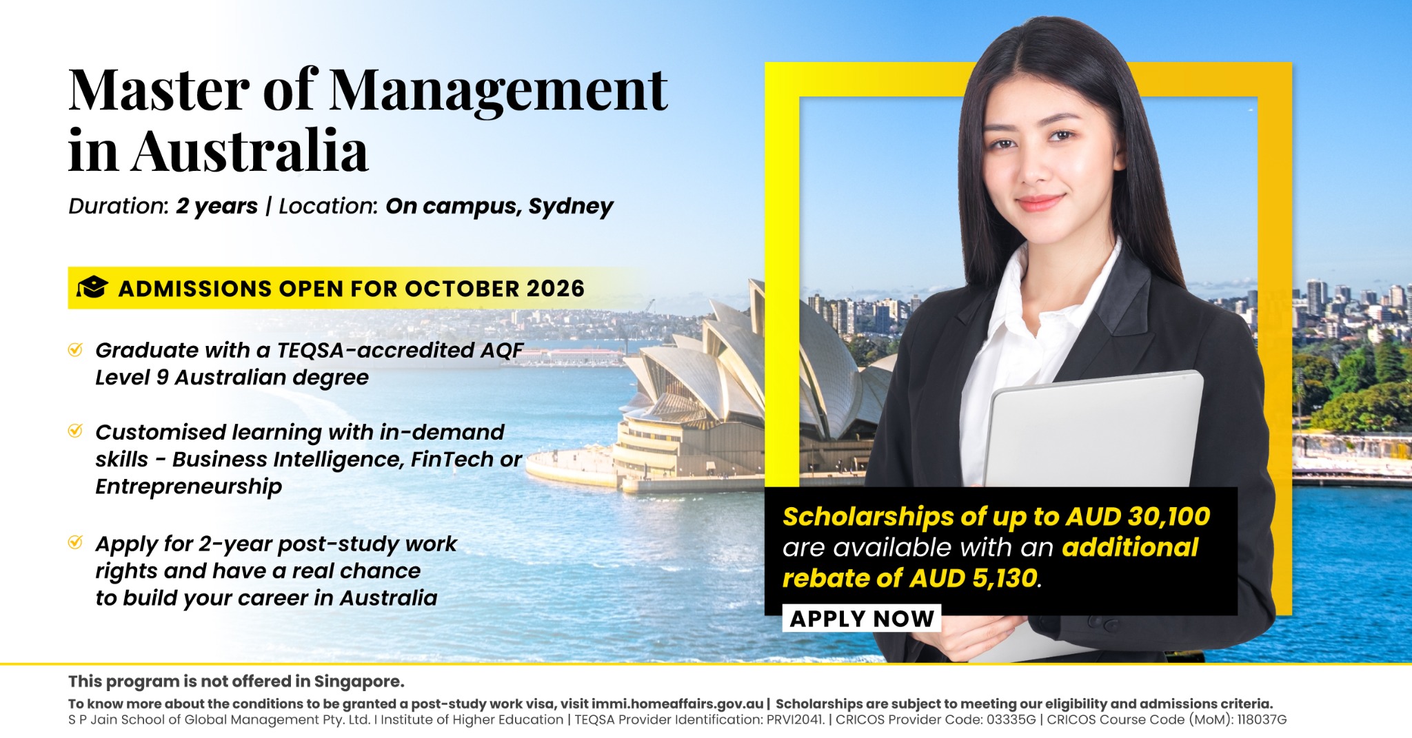 SP Jain School of Global Management Facebook ad
