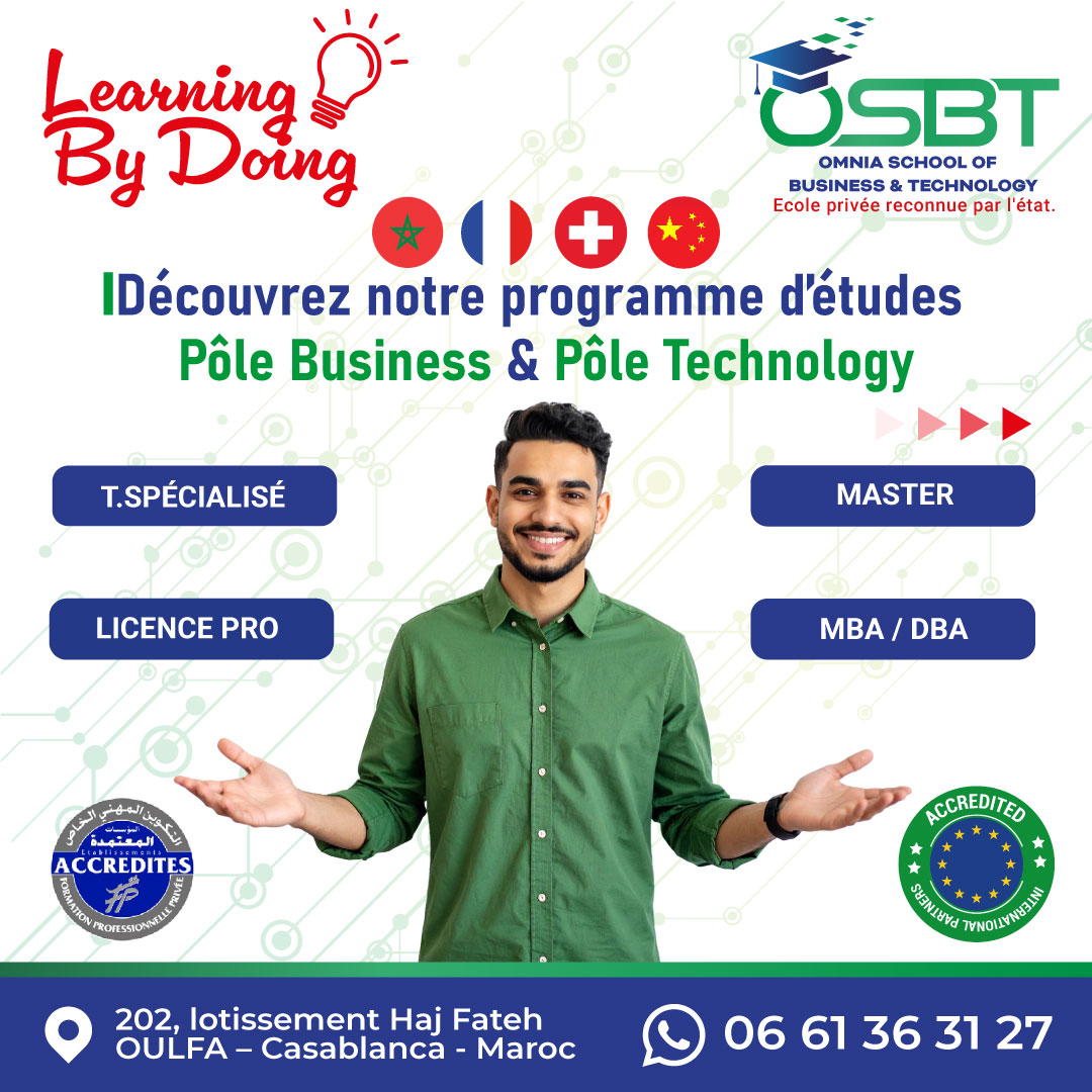 Omnia School of Business and Technology Facebook ad: OMNIA SCHOOL, école Supérieure de Formation…
