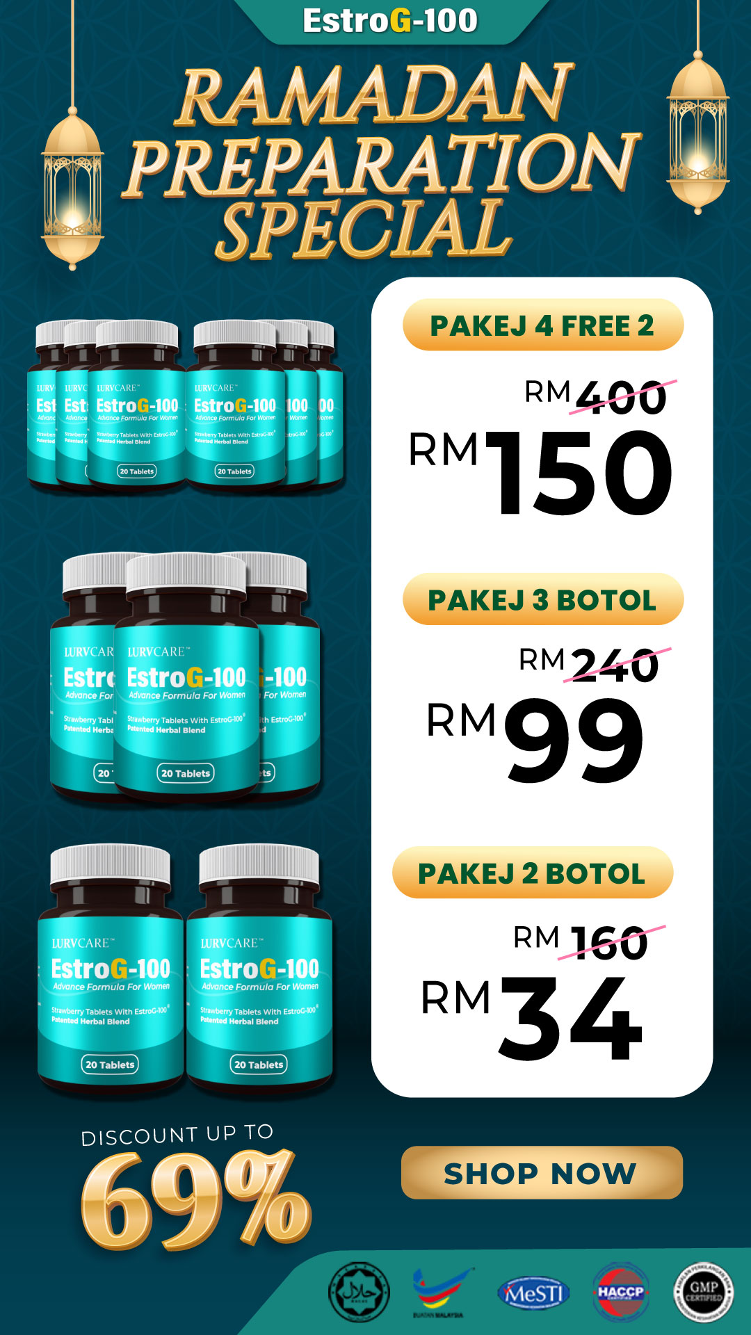 EstroG-100 - Rahsia Wanita Menopause Facebook ad