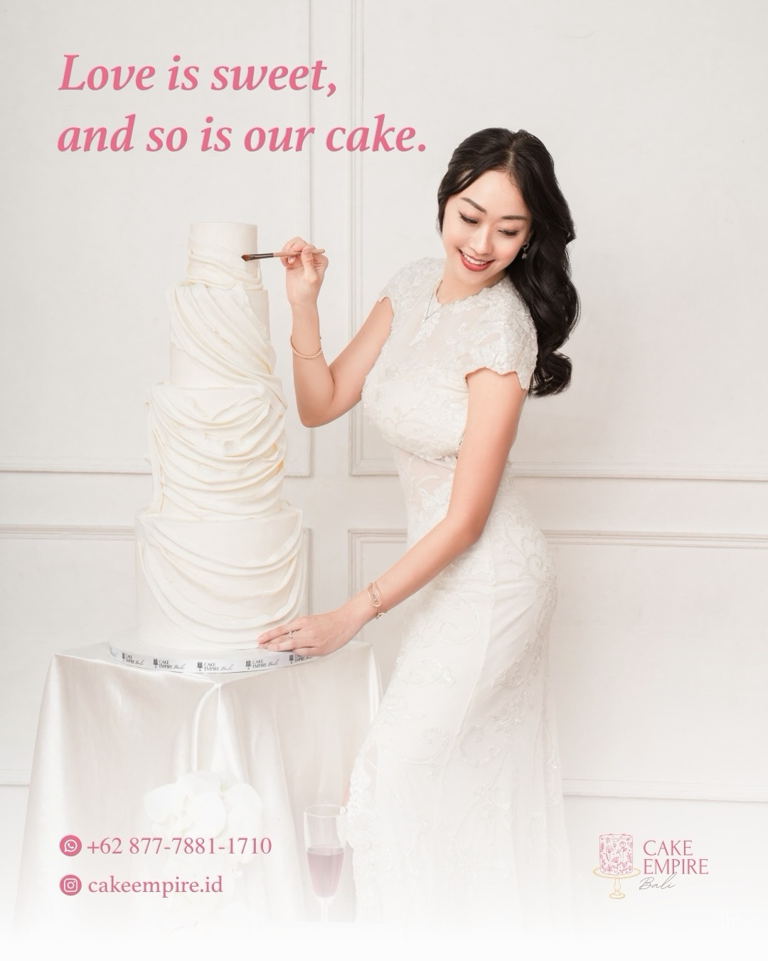 Cake Empire Bali Facebook ad: Love is sweet, and so is your wedding…