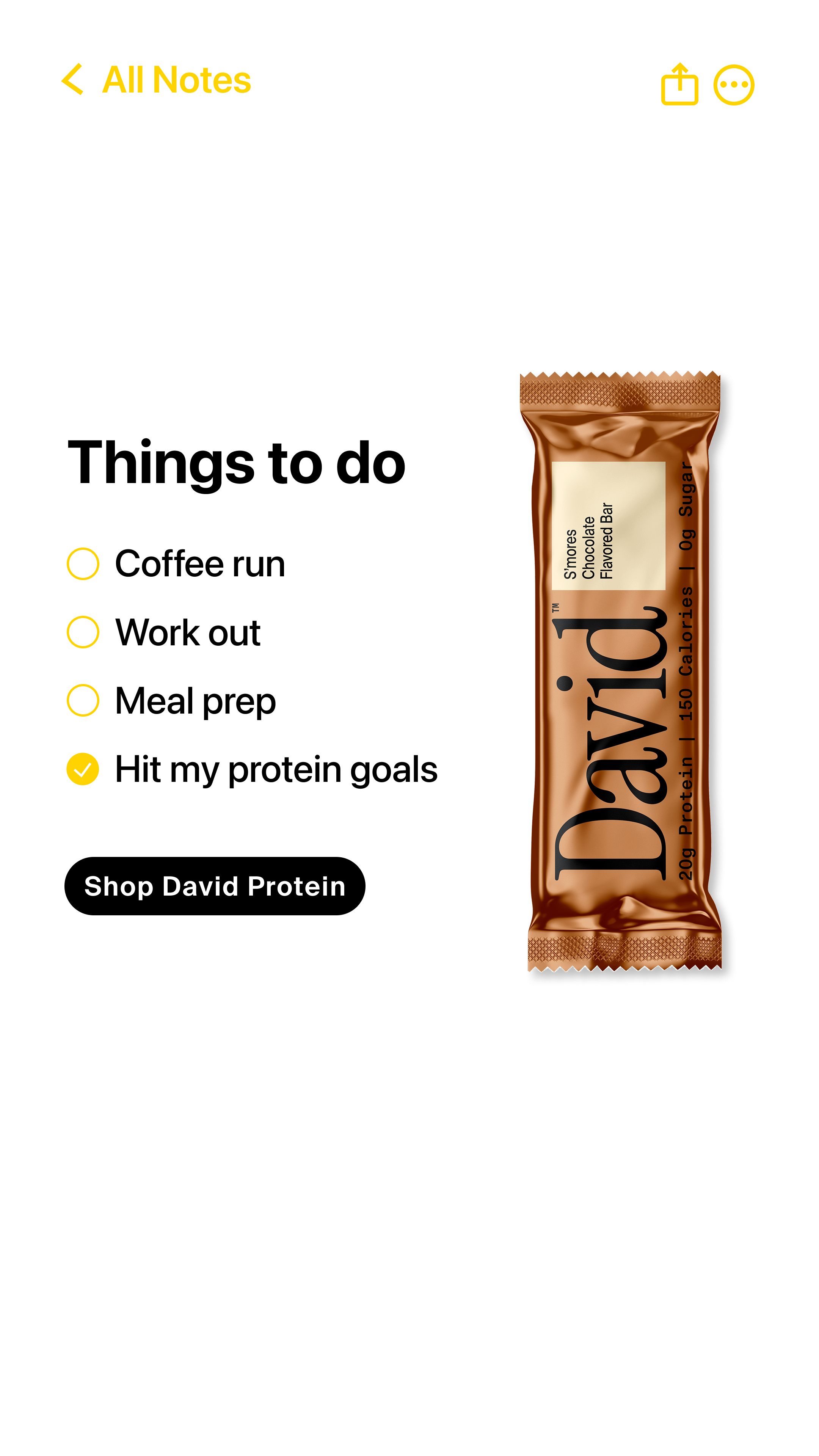 David Protein Facebook ad