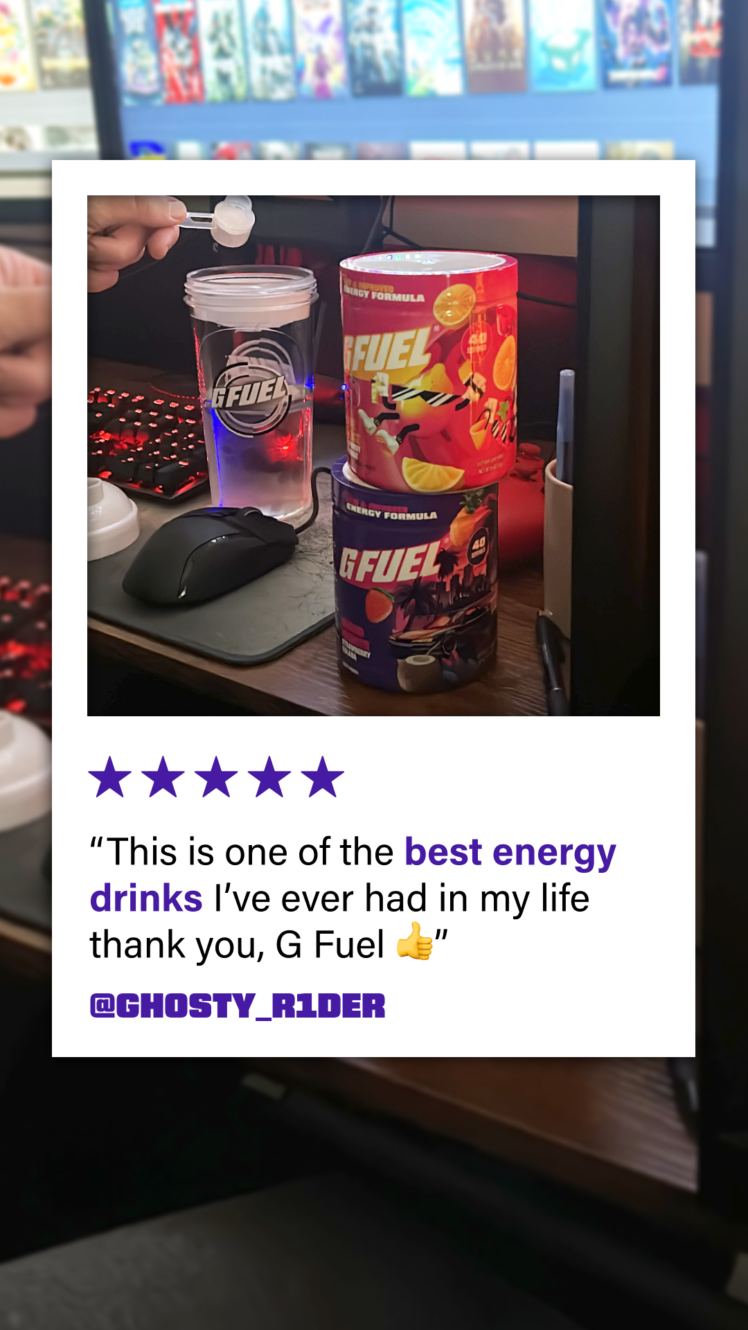 G FUEL Facebook ad