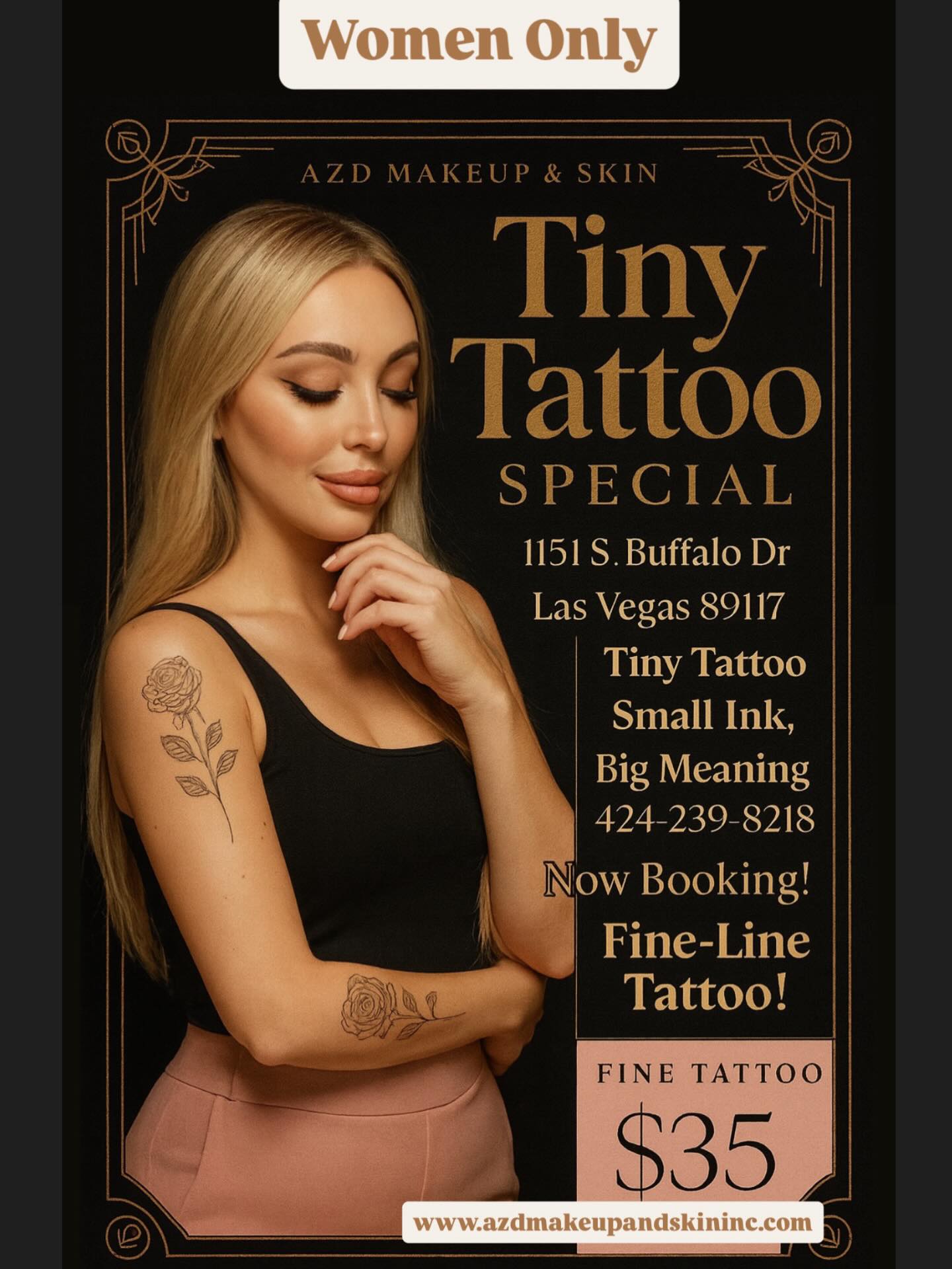 AZD Make Up & Skin Facebook ad: Tiny tattoos, $35
