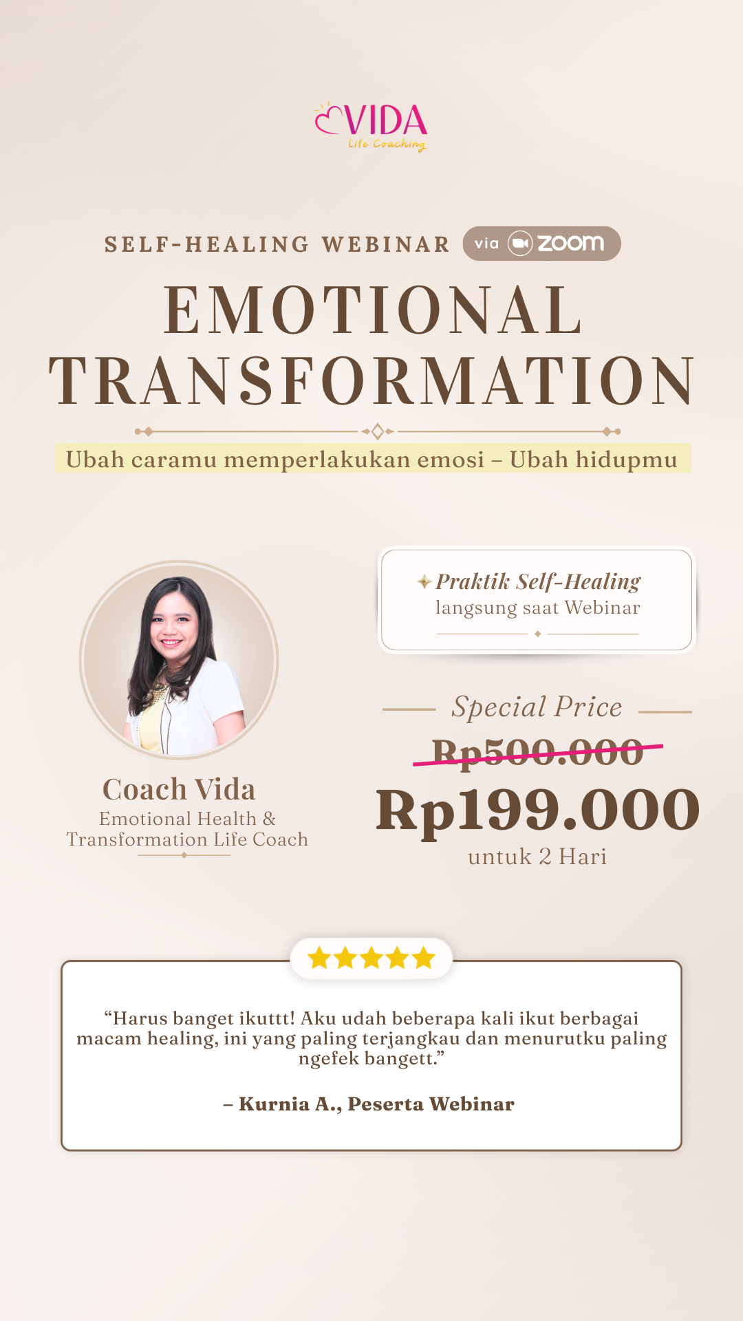 Vida Life Coaching Facebook ad from Apr 18, 2026