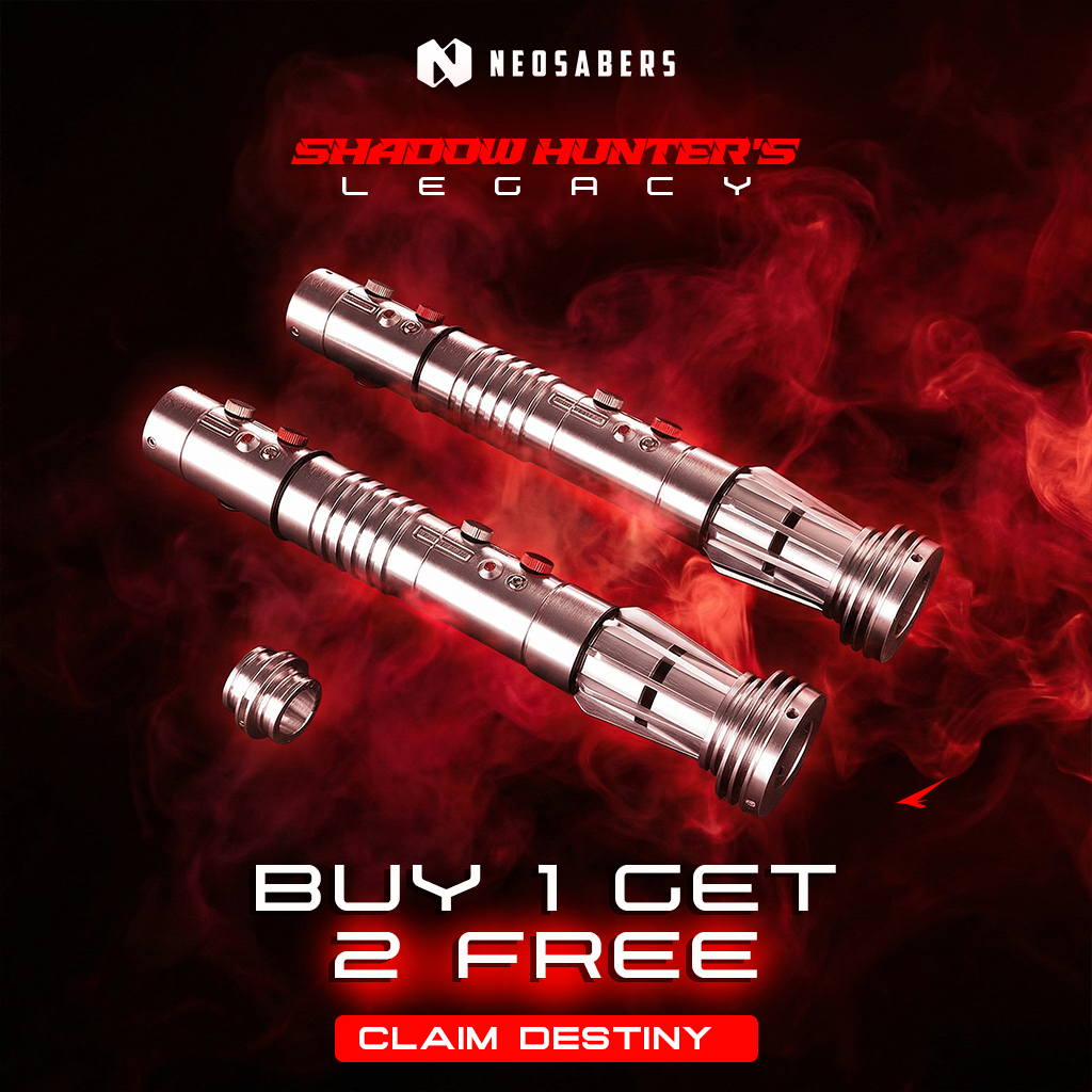 NEO Sabers Facebook ad: The Shadow Hunter Drop Is Live.