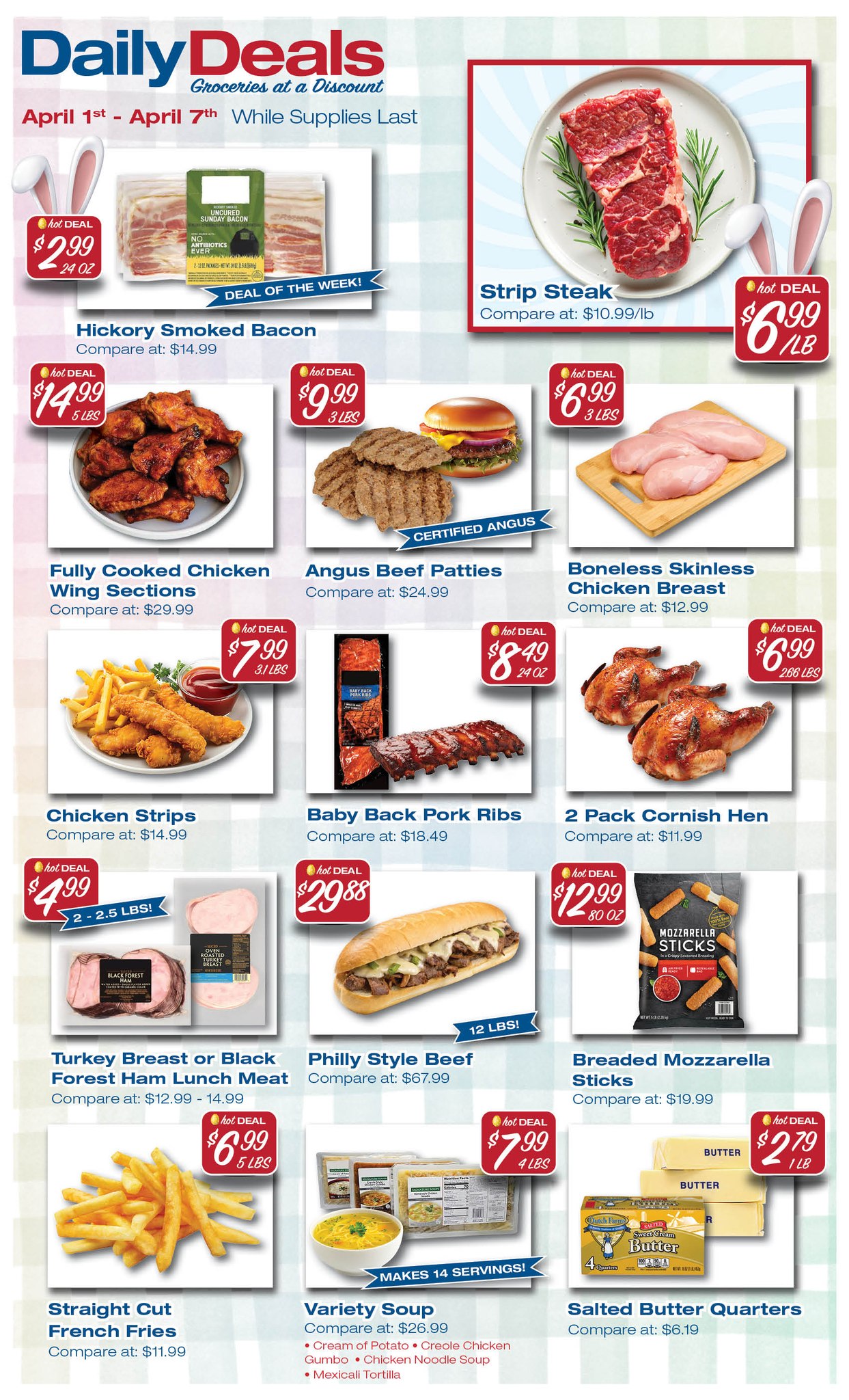 Daily Deals Food Outlet Facebook ad: More Spring savings kick off TODAY!