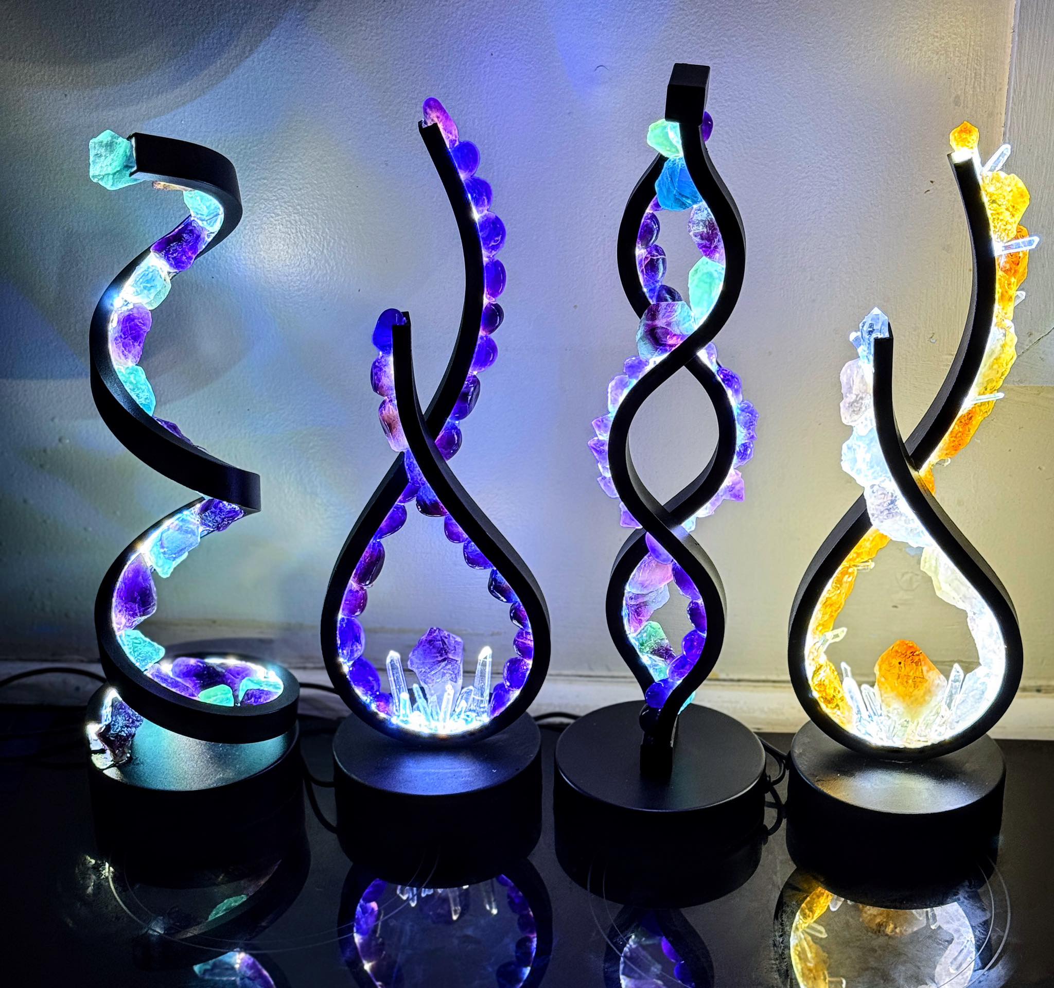 Crystal Goddess NZ Facebook ad: I have just finished some new crystal lamps…