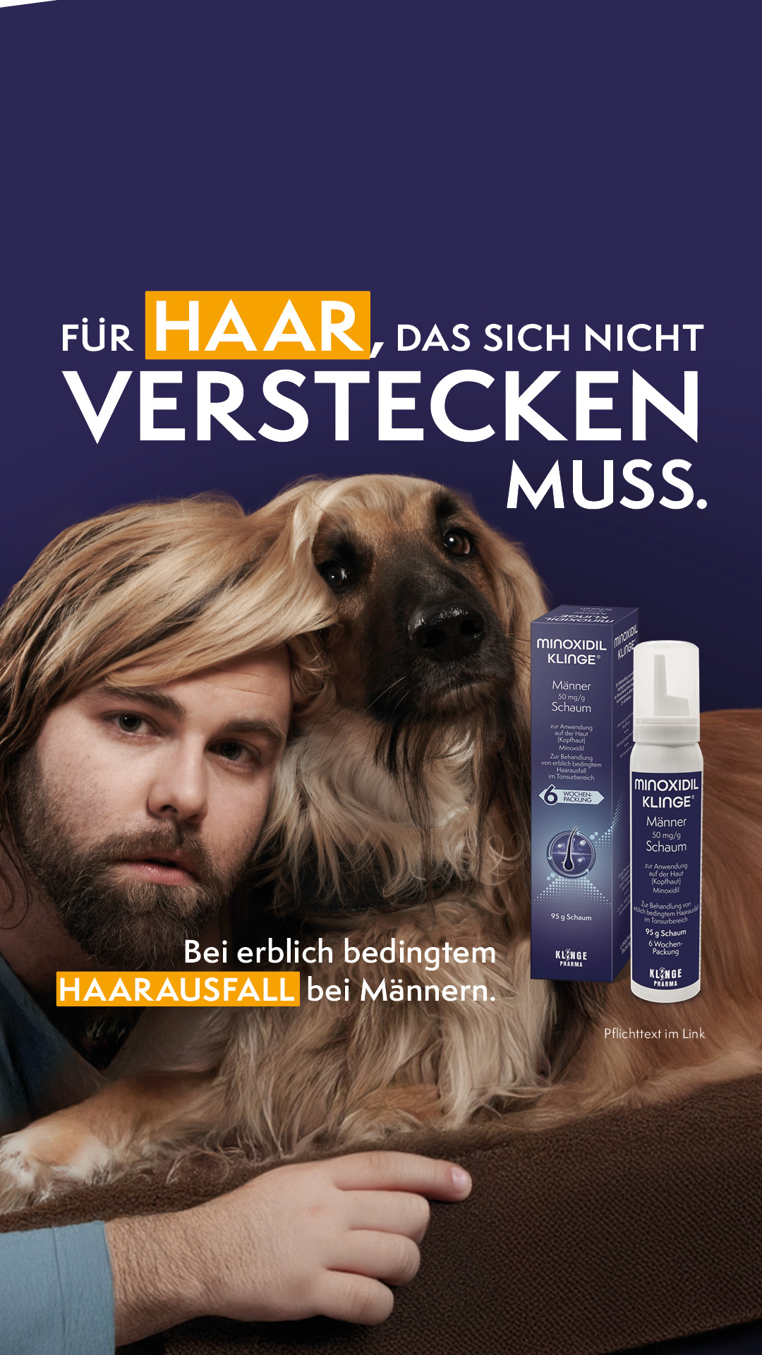 Minoxidil Klinge Facebook ad from May 1, 2026