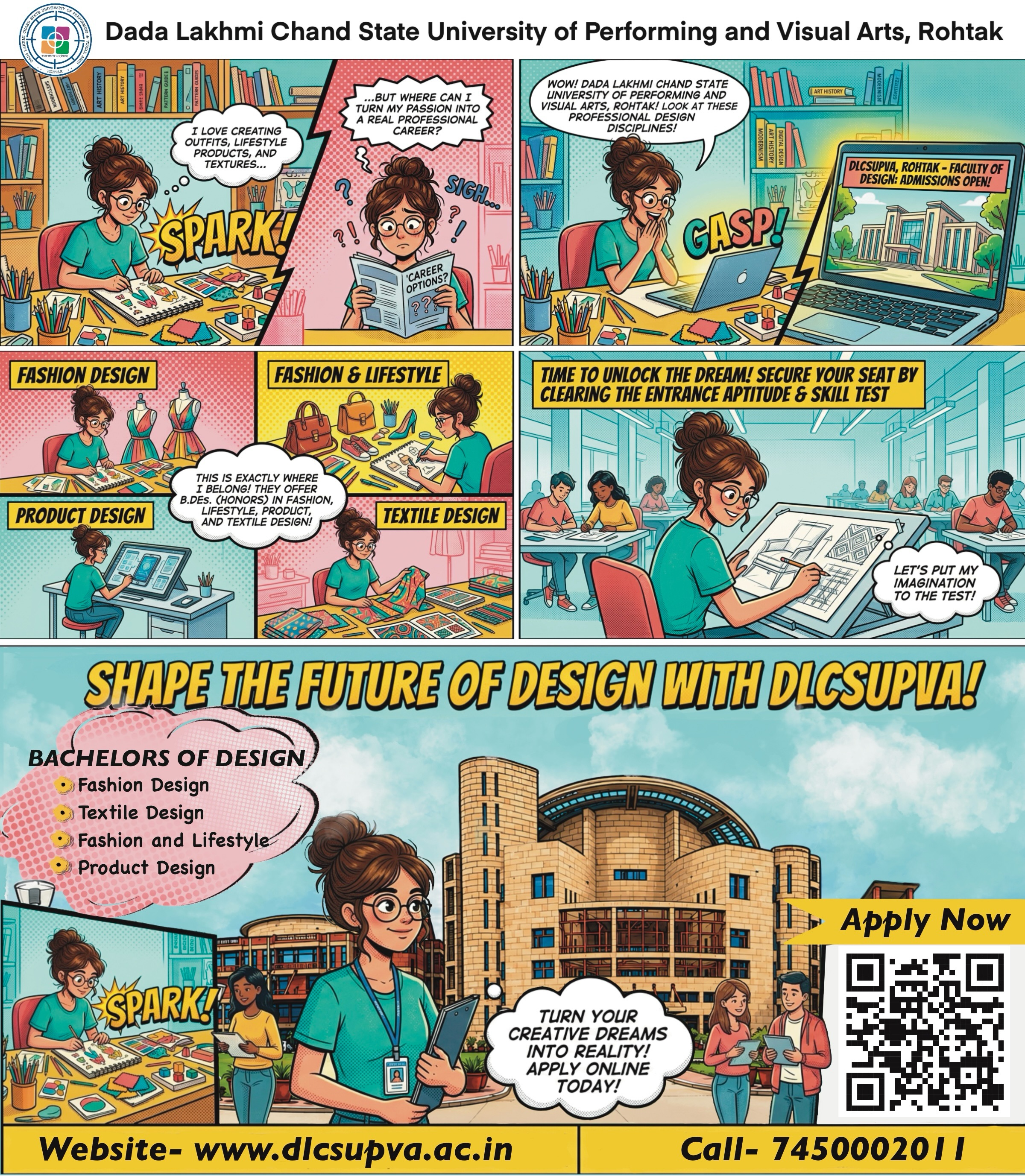 Dada Lakhmi Chand State University of Performing and Visual Arts Facebook ad: Admissions Open 2026-27 | Faculty of Design