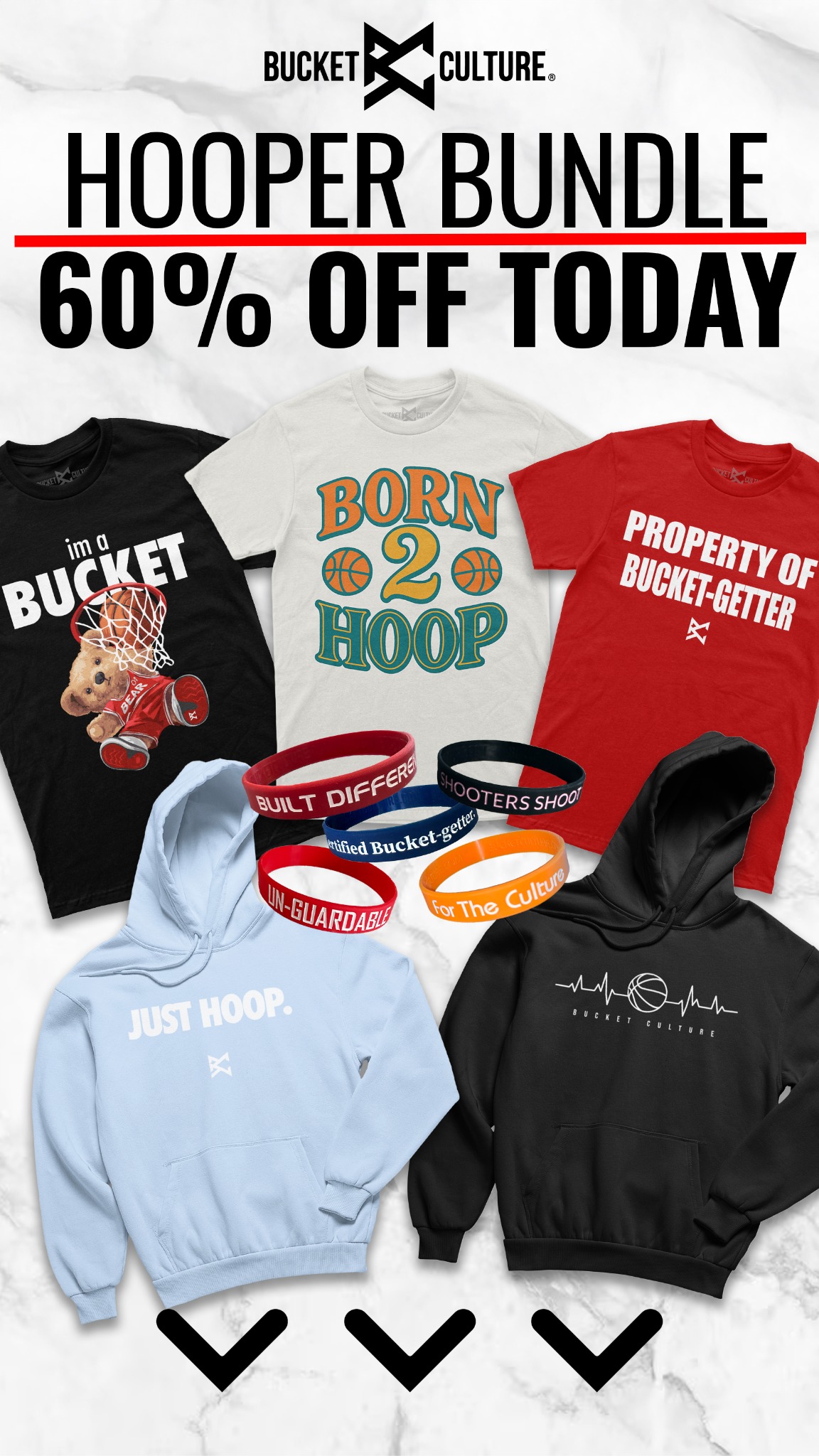 Bucket Culture Facebook ad: 60% OFF HOOPER BUNDLE TODAY!