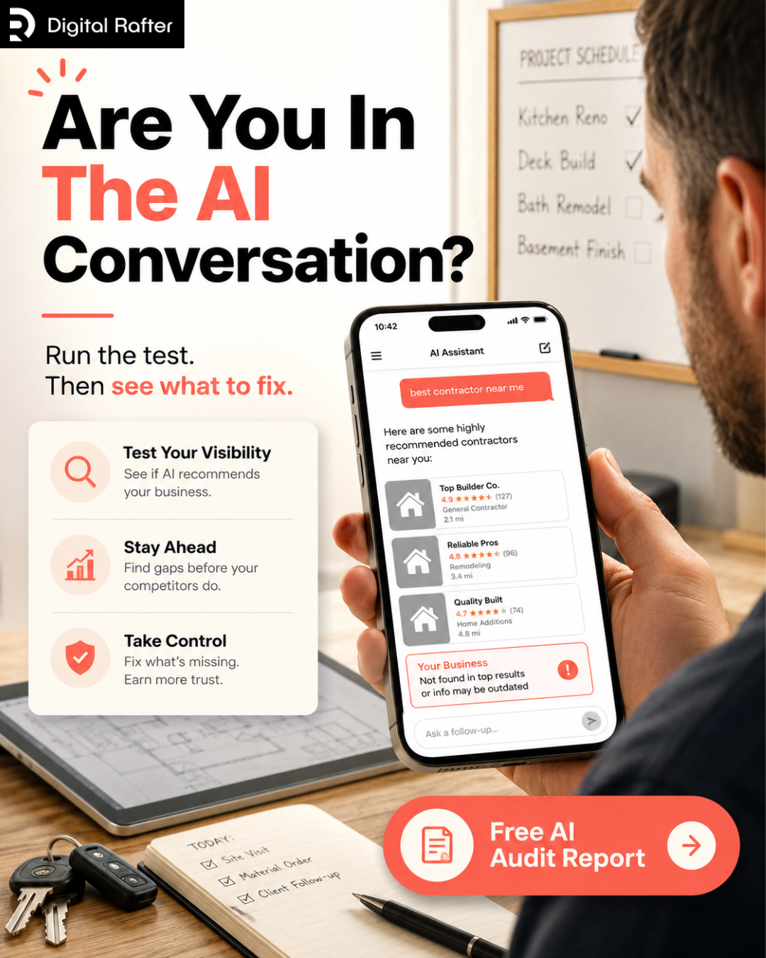 Digital Rafter Facebook ad: Are You In The AI Conversation?