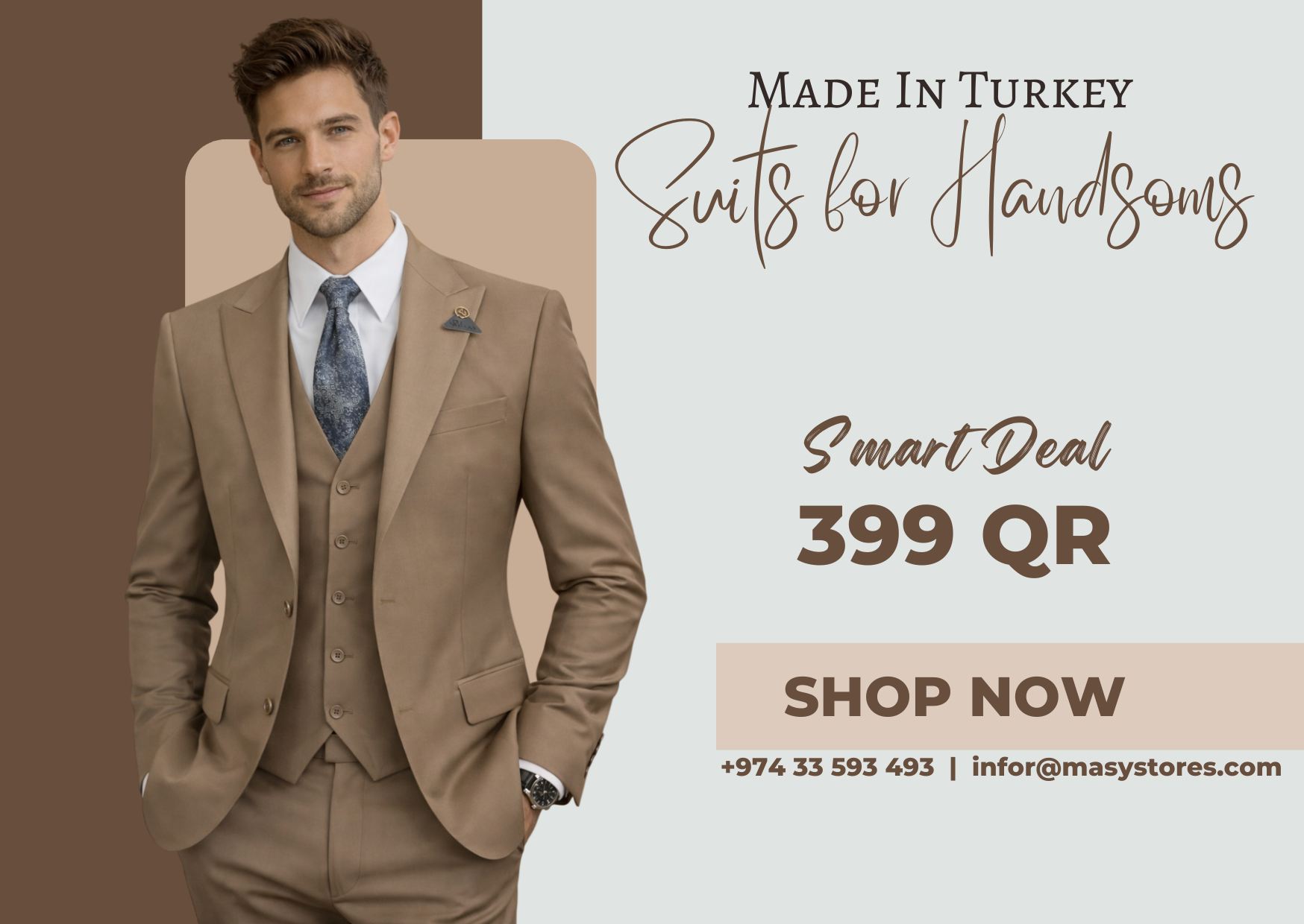 Masy-Suits Facebook ad: Look Professional. Feel Confident.