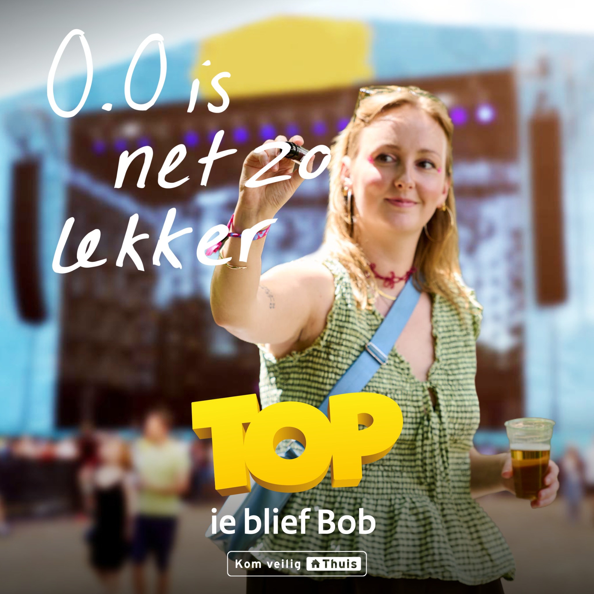 Samen richting nul verkeersslachtoffers Facebook ad: Hoe kom jij veilig thuis na een festival?