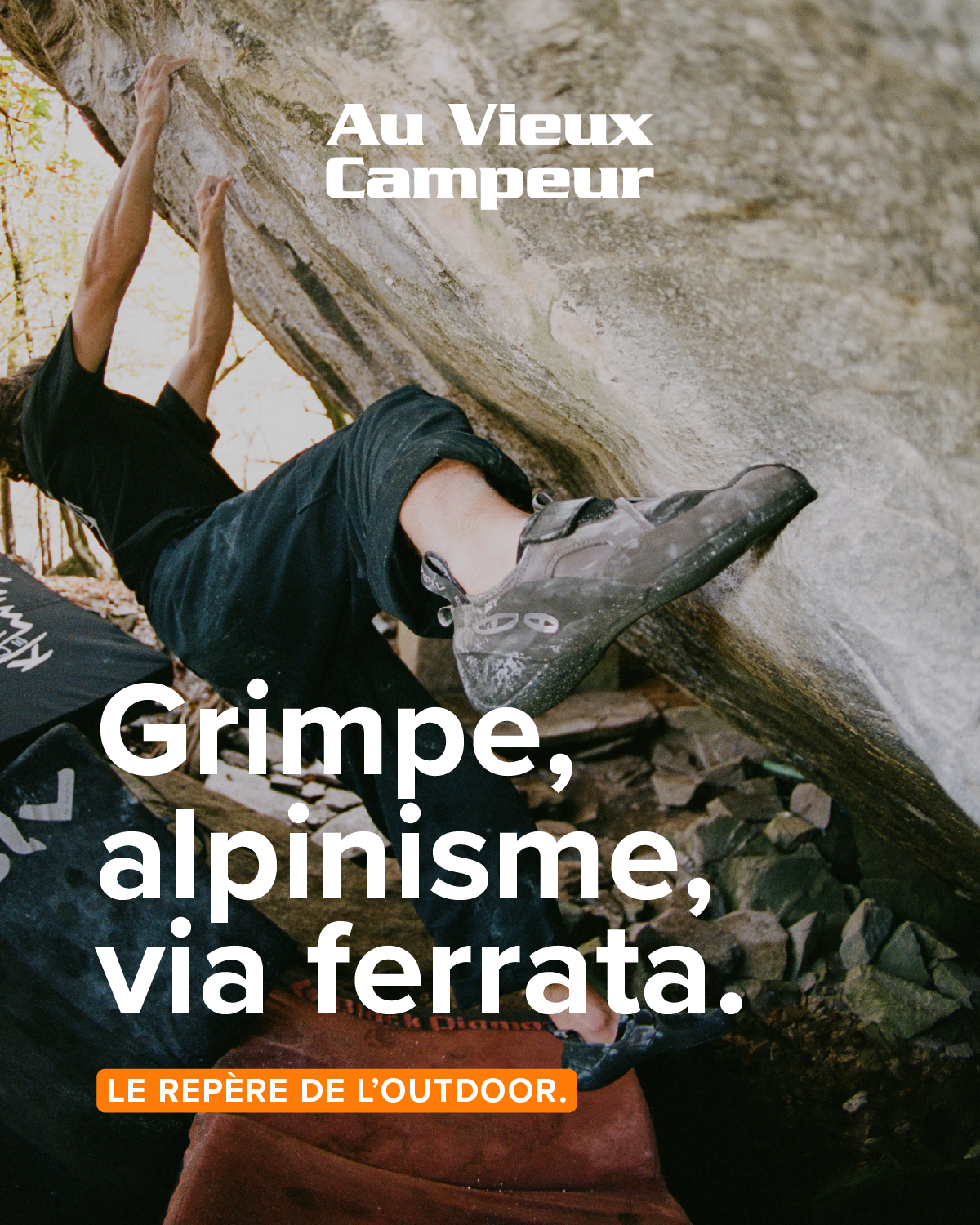 Au Vieux Campeur Facebook ad: Montagne, forêt, mer, falaise ou ciel… Quel est…