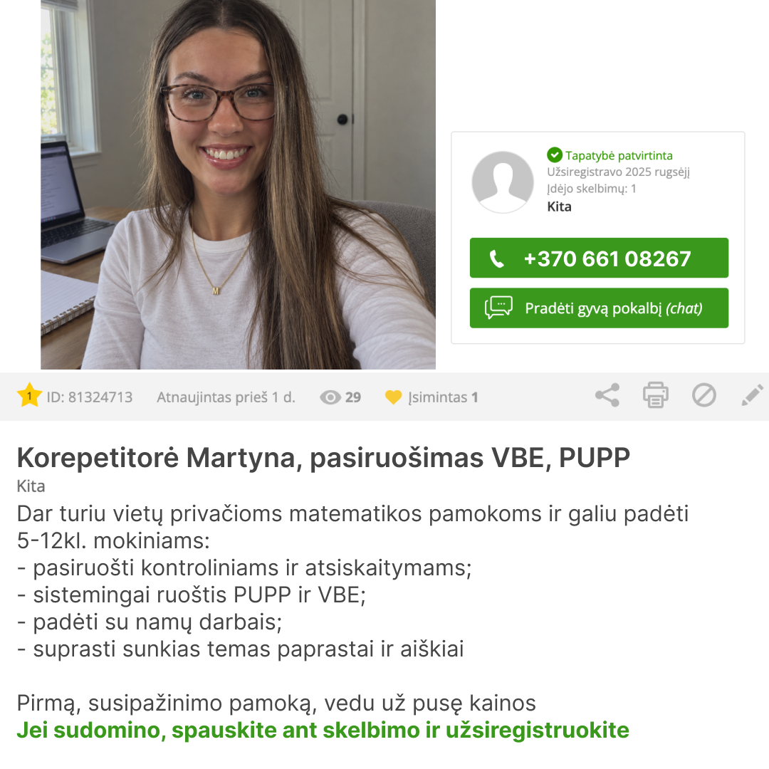 Mokytojas Eimantas Facebook ad: Išankstinė registracija