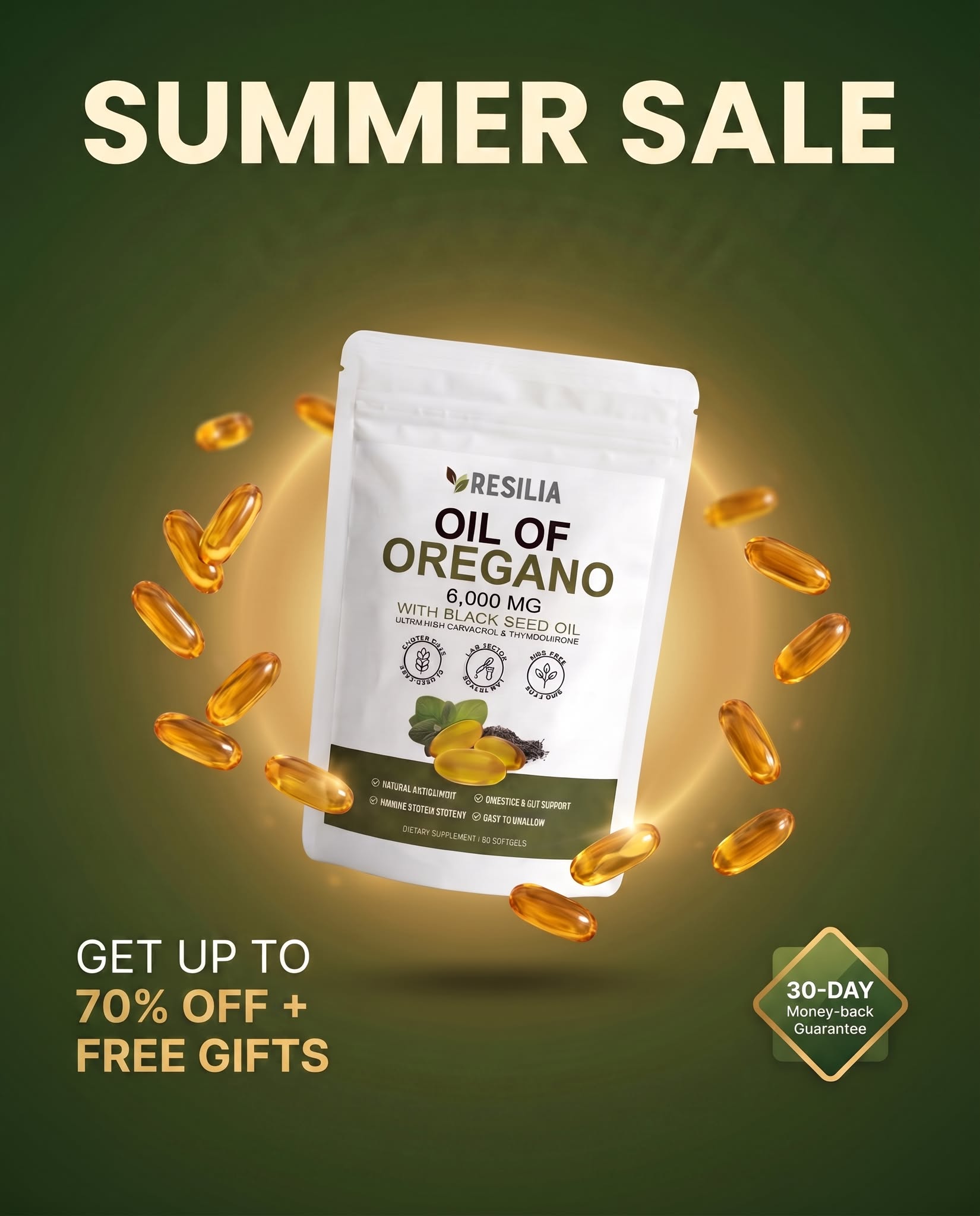 Ancient Remedy Co Facebook ad: 50% Off + 30-Day Guarantee