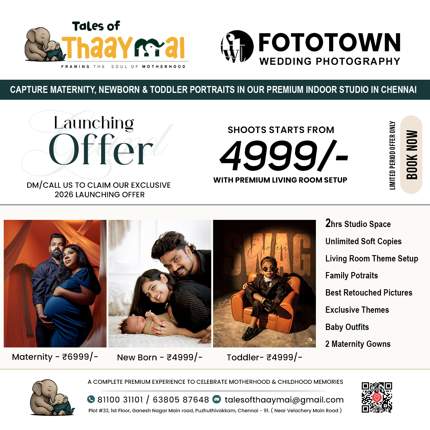 Tales of Thaaymai - Indoor Photography Studio Facebook ad: Maternity • Baby • Family Photoshoot, ₹4,999