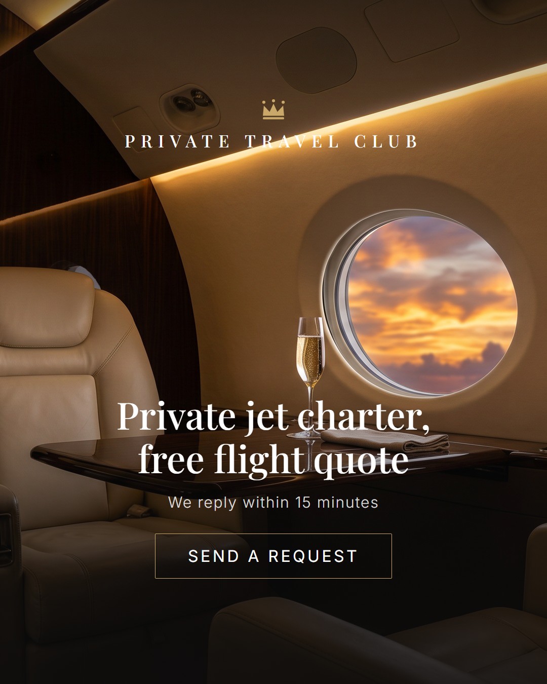 Private-travel-club Facebook ad: Instagram