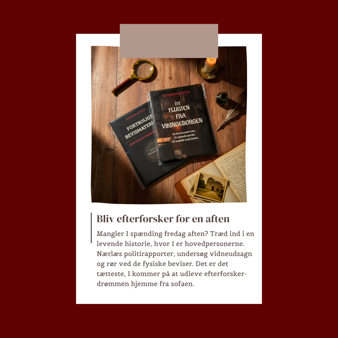 KrimiMappen - Mordmysterier & Krimispil Facebook ad: Start jeres efterforskning i dag
