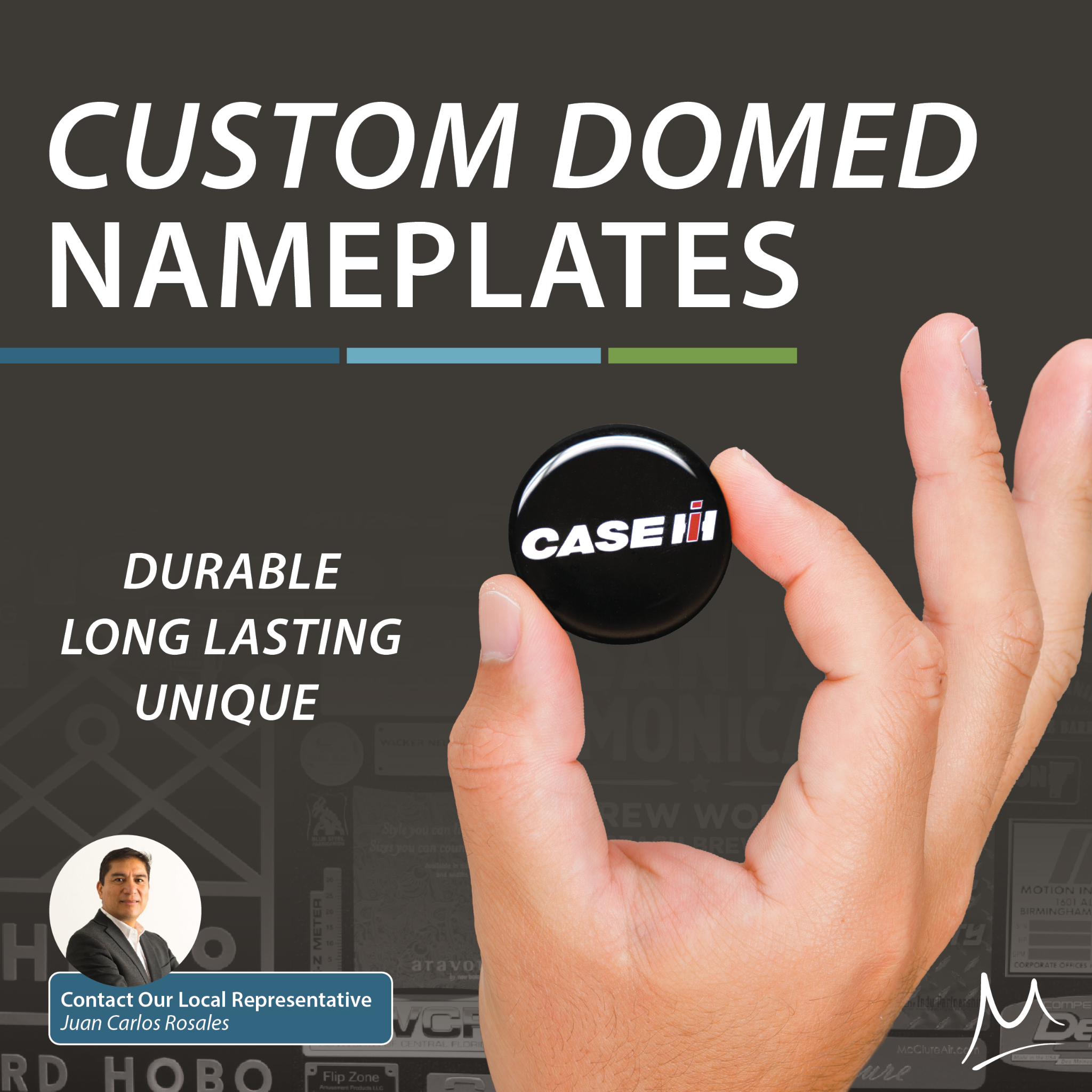 McLoone Metal Graphics, Inc. Facebook ad: Elevate your nameplate with doming!