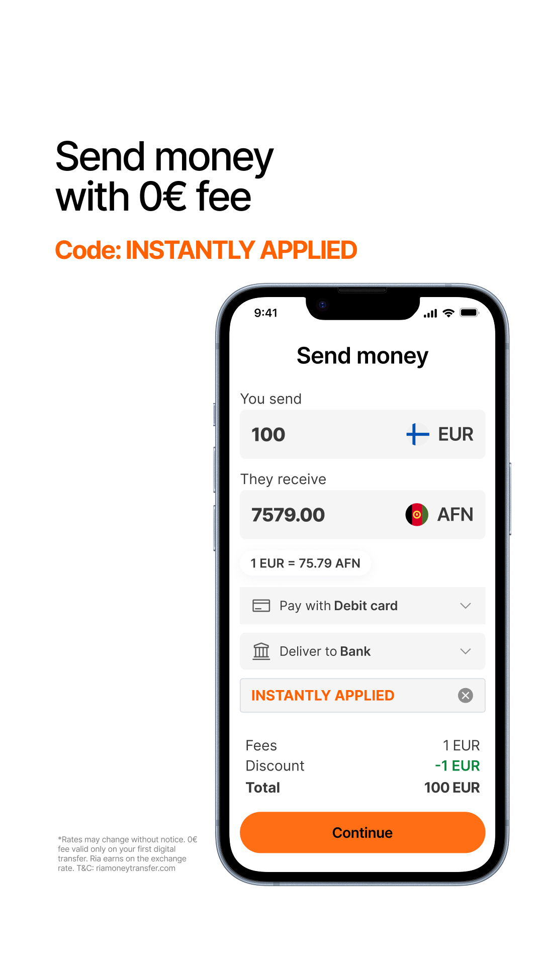 Ria Money Transfer Facebook ad