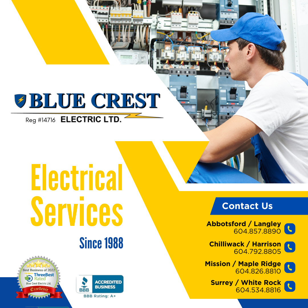 Blue Crest Electric Ltd. Facebook ad from Oct 1, 2025