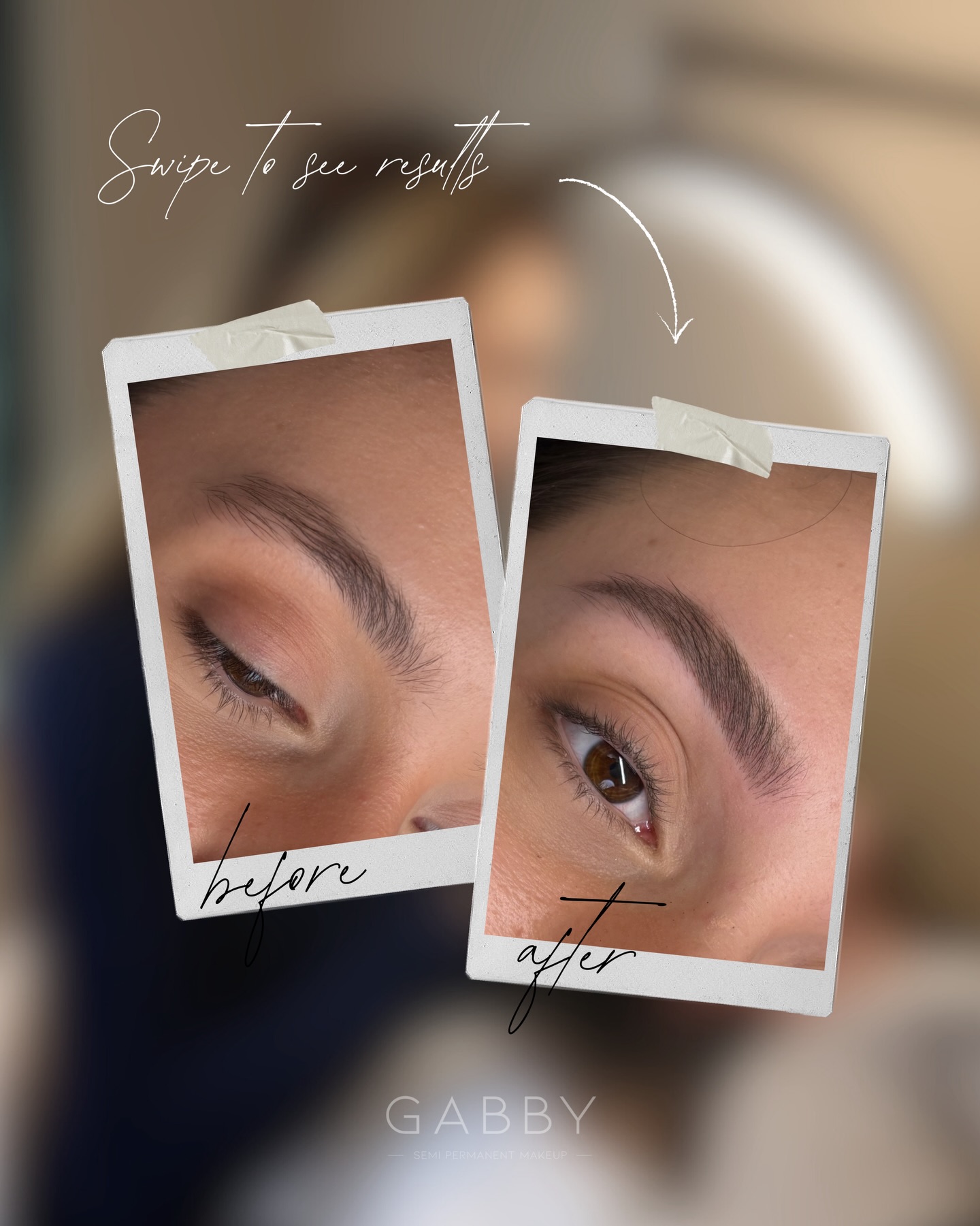 Gabby. Brows Lips Eyeliner Facebook ad: POV: you don’t have to fill in your…