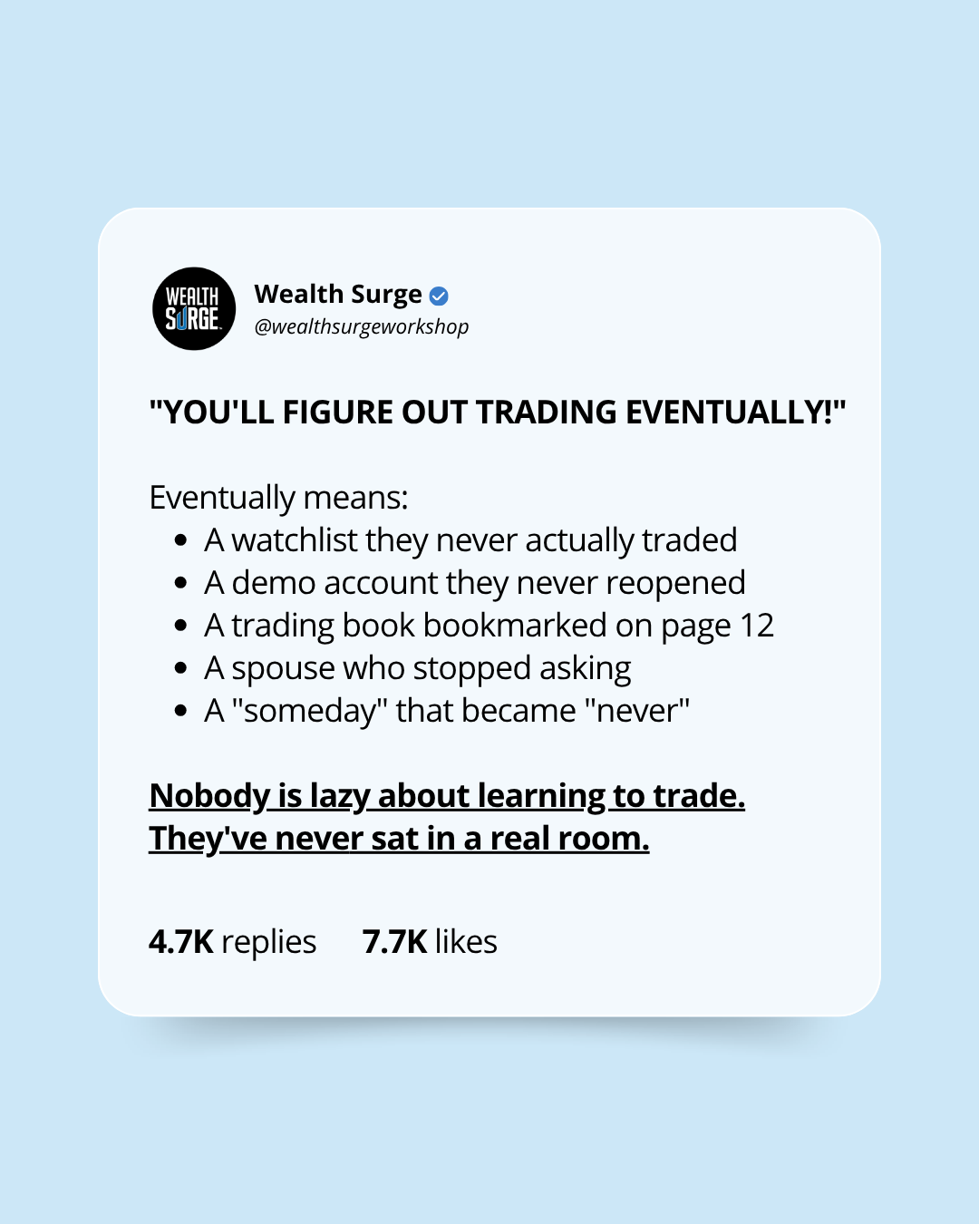 Wealth Surge Workshop Facebook ad