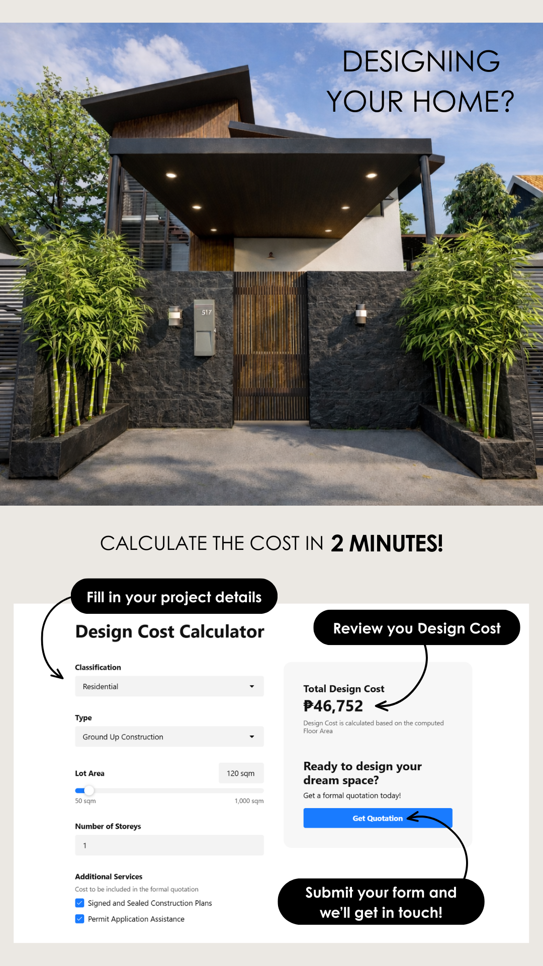 Balay Disenyo Inc. Facebook ad: Avoid Costly Surprises, Get Your Estimate Today