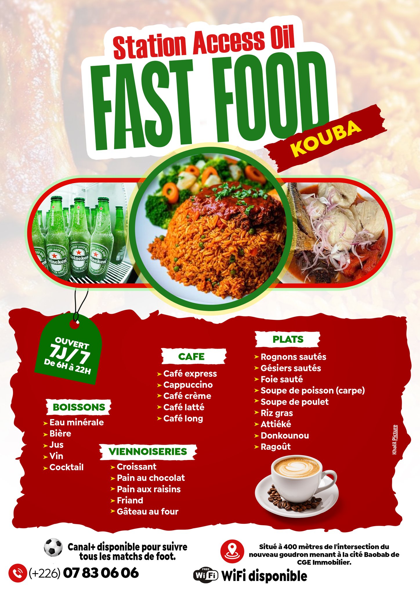 Fast-food Access Oil Kouba Facebook ad: Tu cherches un endroit où tu peux savourer…